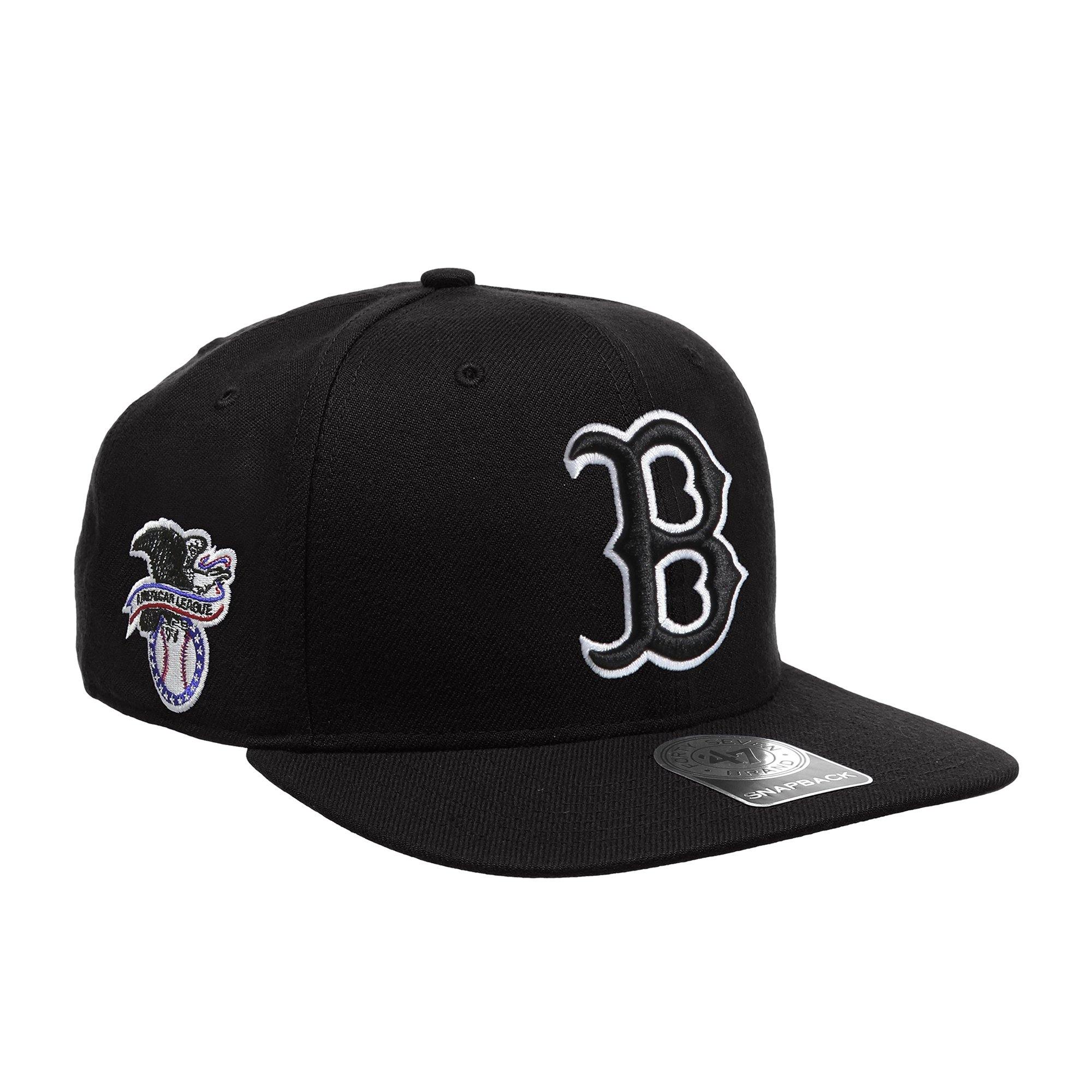 Mens 47 Brand Boston Red Sox Sure Shot Captain Snapback - Black - sneakAR