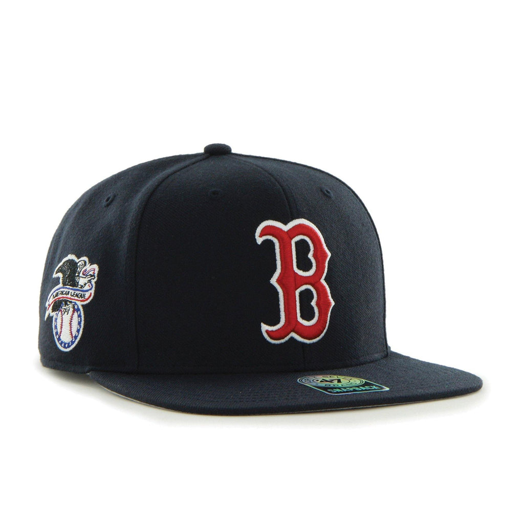 Mens 47 Brand Boston Red Sox Sure Shot Captain Snapback - Navy Blue - sneakAR