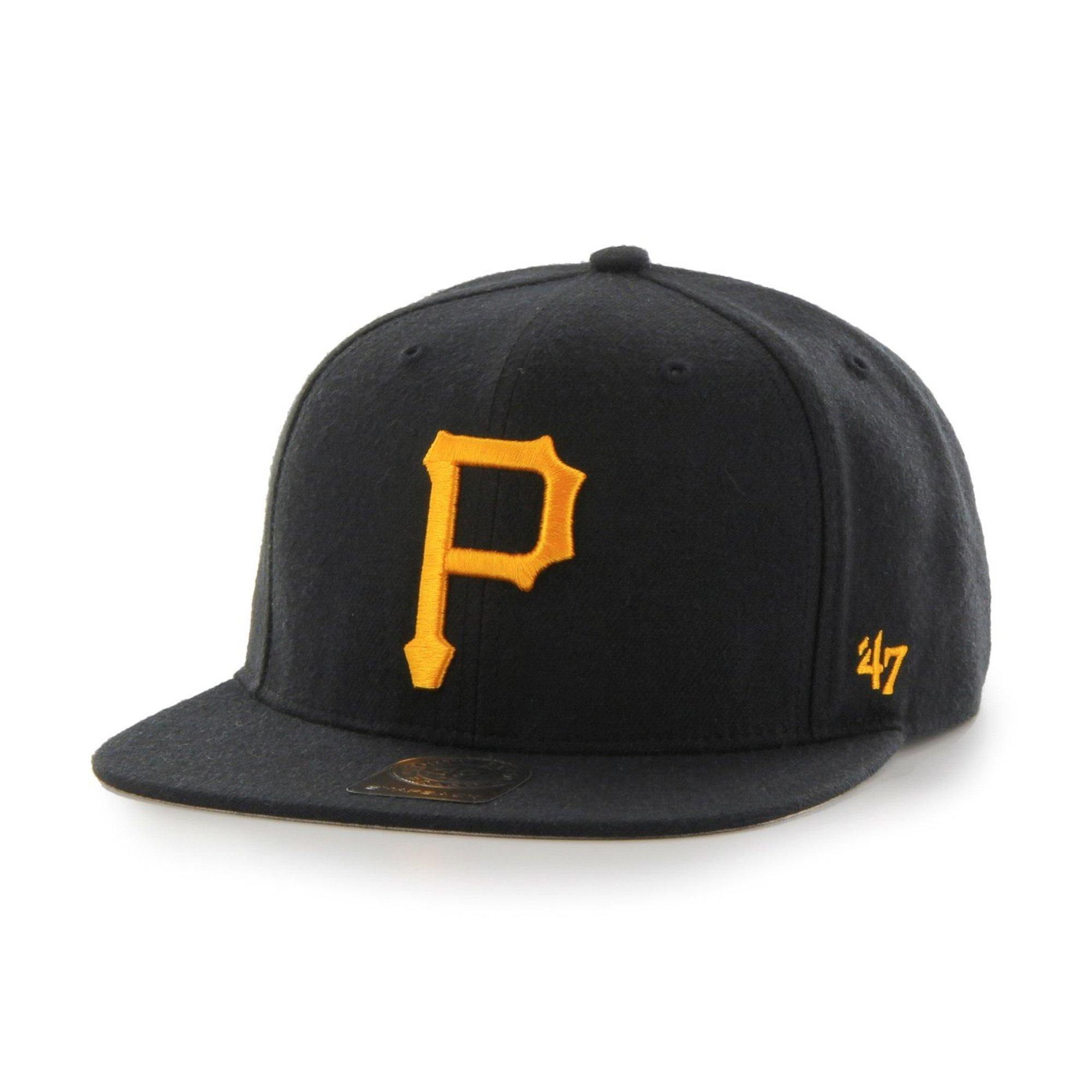 Mens 47 Brand Pittsburgh Pirates Captain Snapback - Black - sneakAR