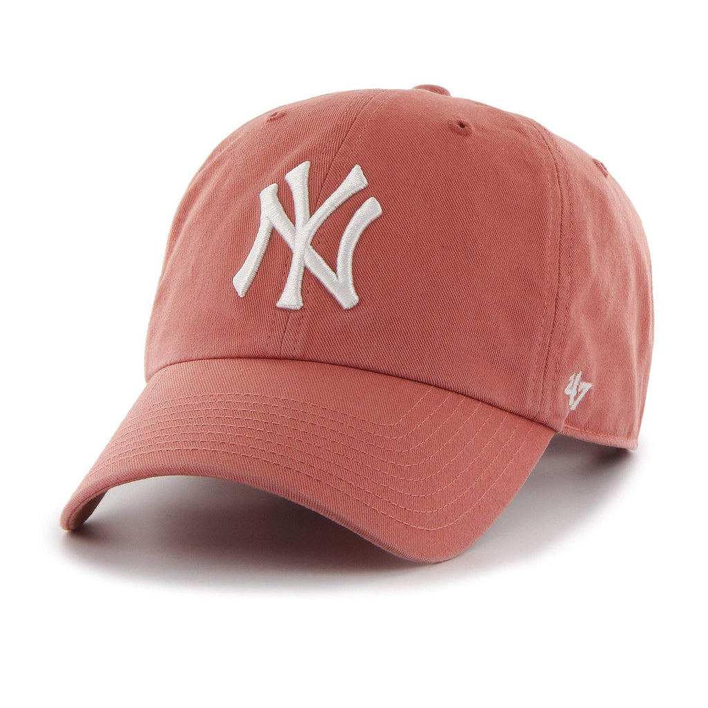 Mens 47 Brand NY Yankees Clean Up Strapback - Pink - sneakAR