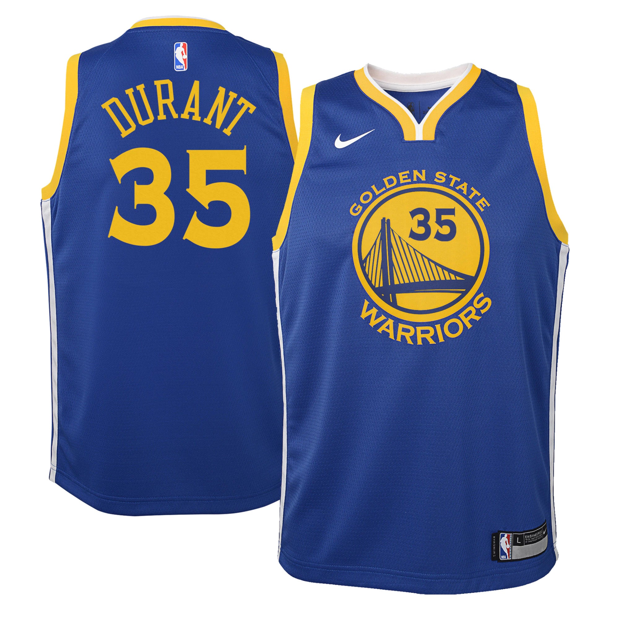 [9Z2B7BZ2P-DURANT] Youth Nike NBA GS Warriors Away Icon Swingman Jersey - Durant