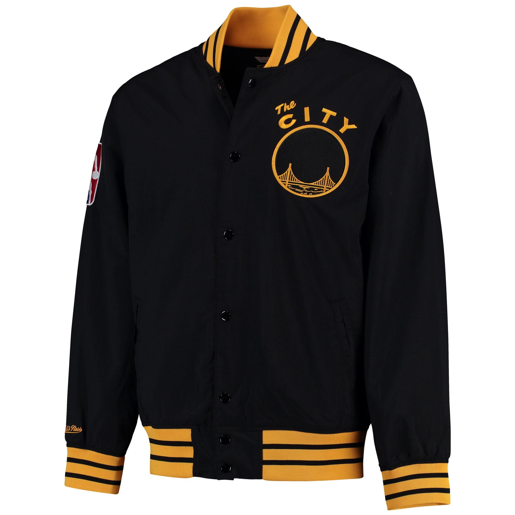 [6312H3A88AGSWIH] Mens Mitchell & Ness NBA Golden State Warriors Nothing But Net Warm Up Jacket