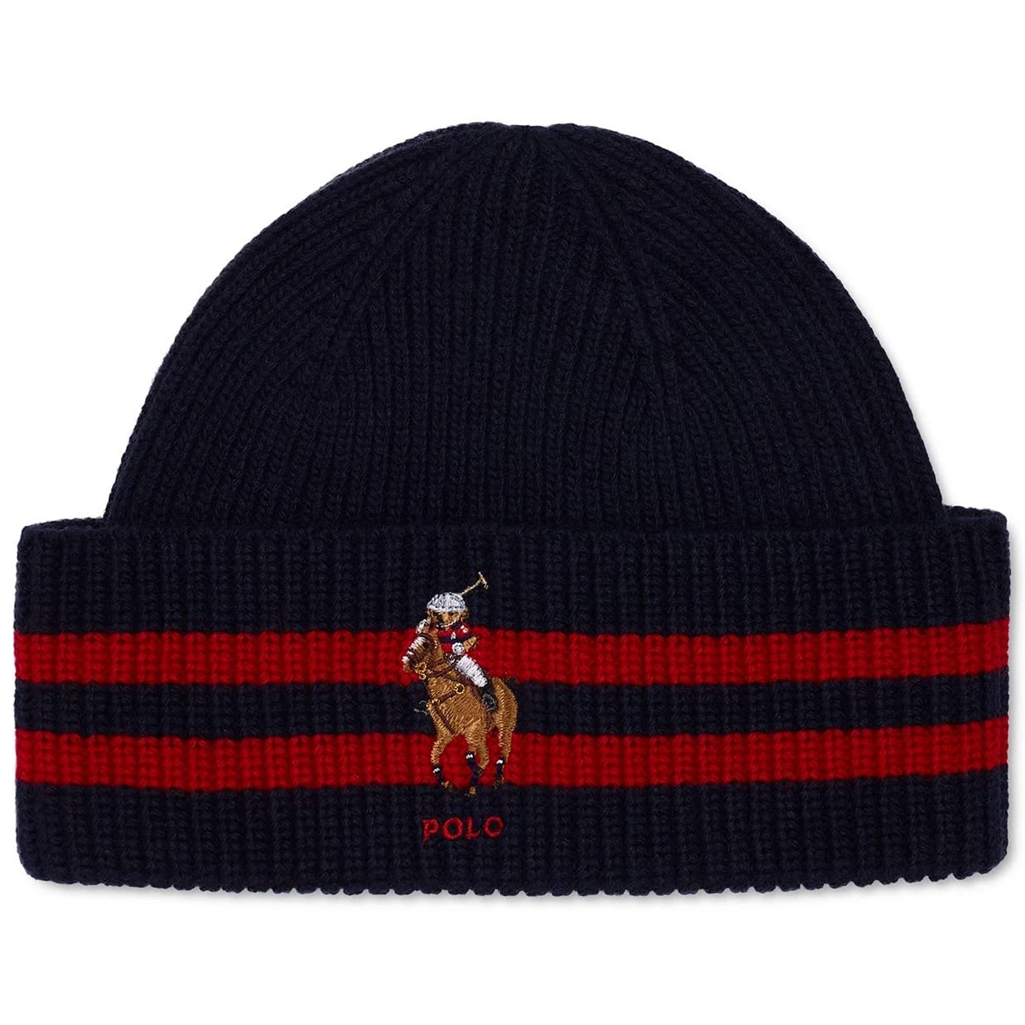 [PC0818-412] Mens Polo Ralph Lauren STRIPE CUFF BEAR BEANIE
