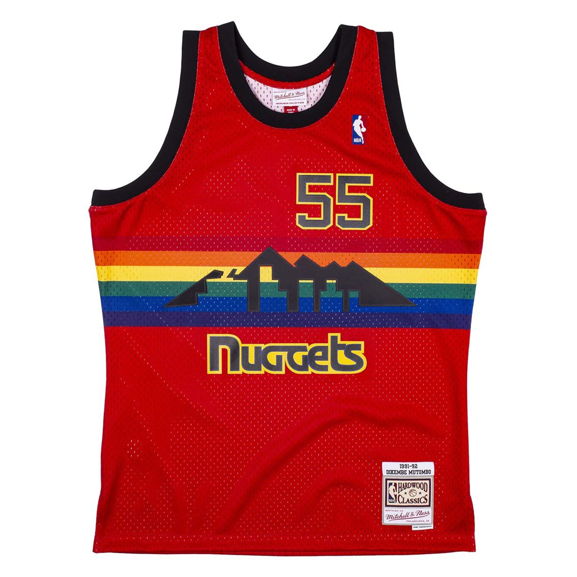 Mens Mitchell & Ness NBA RELOAD SWINGMAN JERSEY - NUGGETS 1991 DIKEMBE MUTOMBO