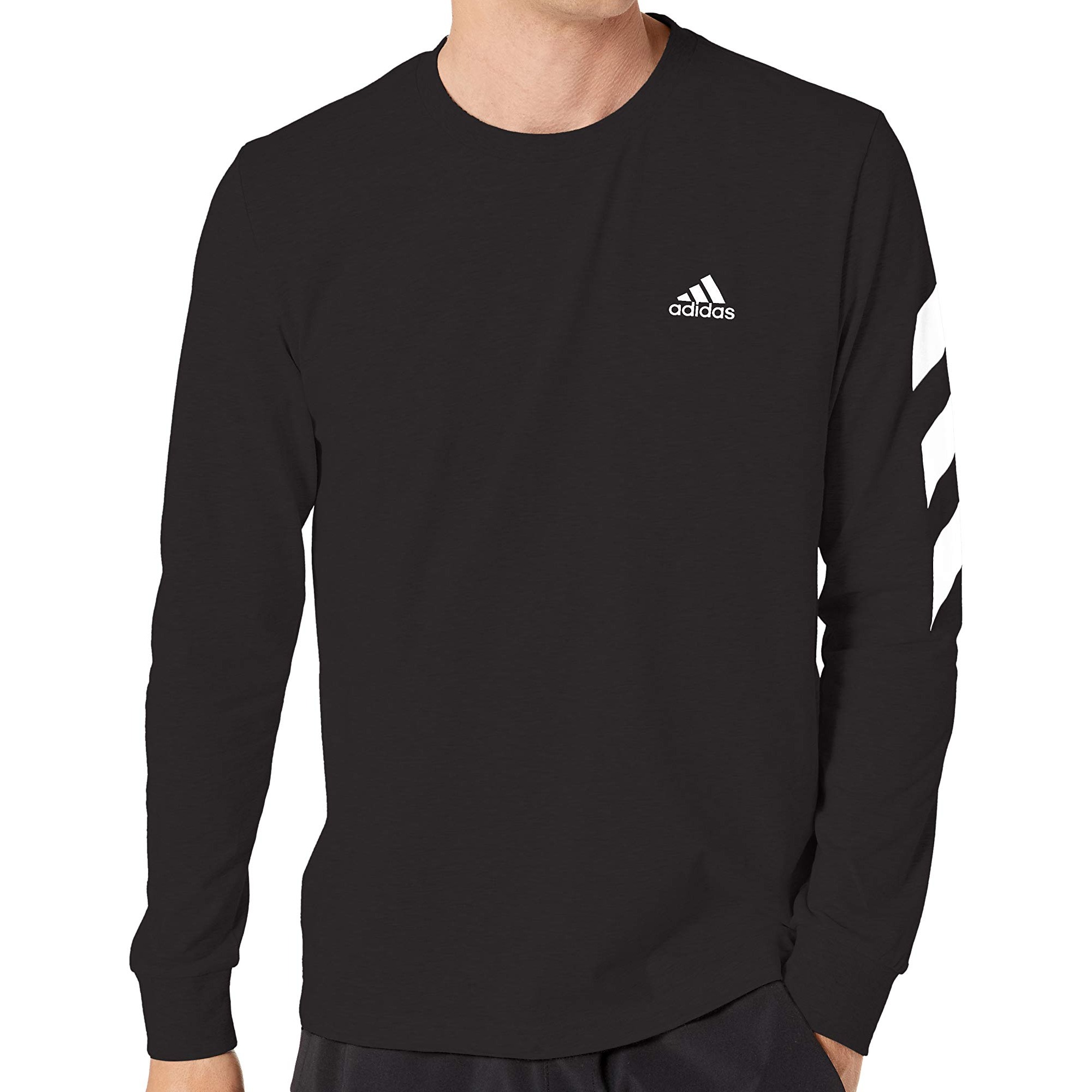 [DZ0682] Mens Adidas 3 Stripe Longsleeve Tee