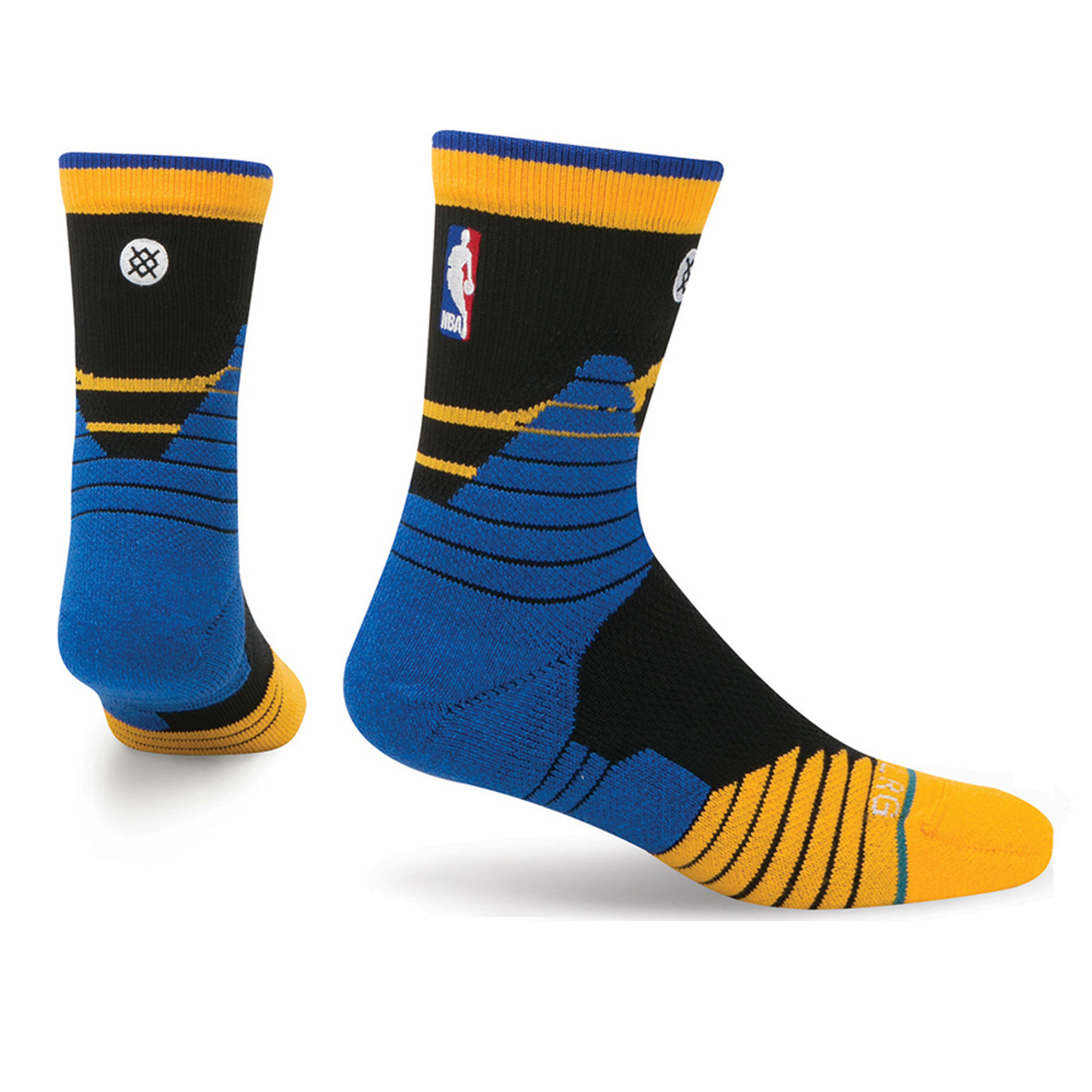 [M359D6CQWA-BLK] Mens Stance NBA Golden State Warriors Core Court Socks