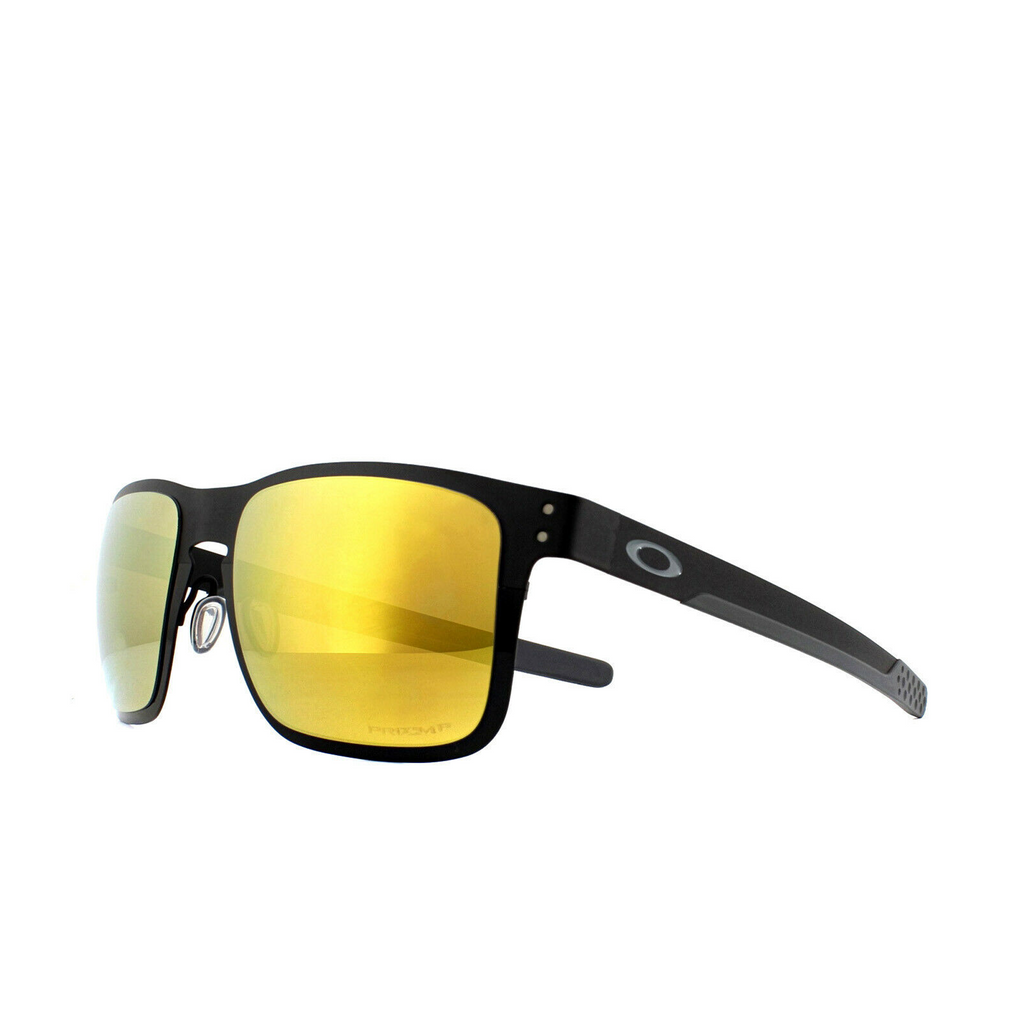 [OO4123-20] Mens Oakley Holbrook Metal Polarized Sunglasses - Midnight Black/24K