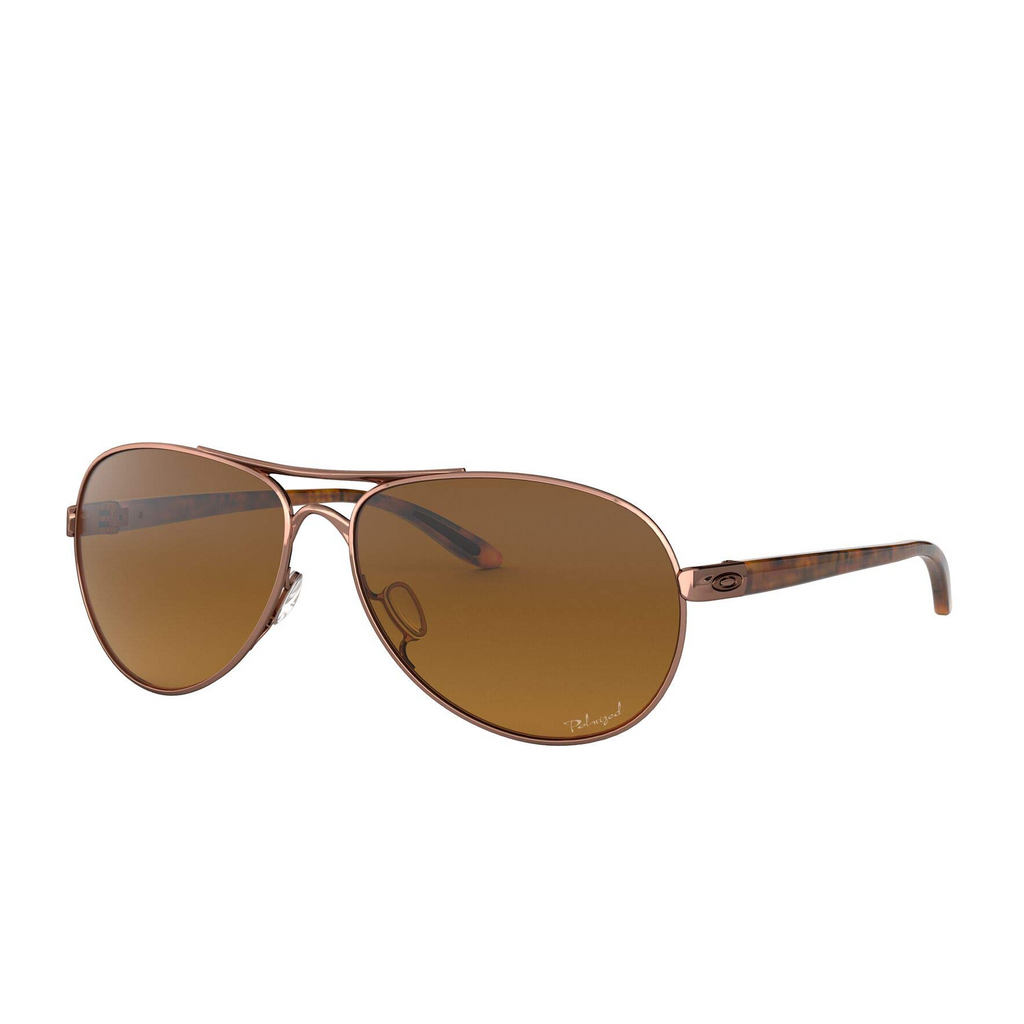[OO4079-14] Womens Oakley Feedback Polarized Sunglasses - Rose Gold/Brown