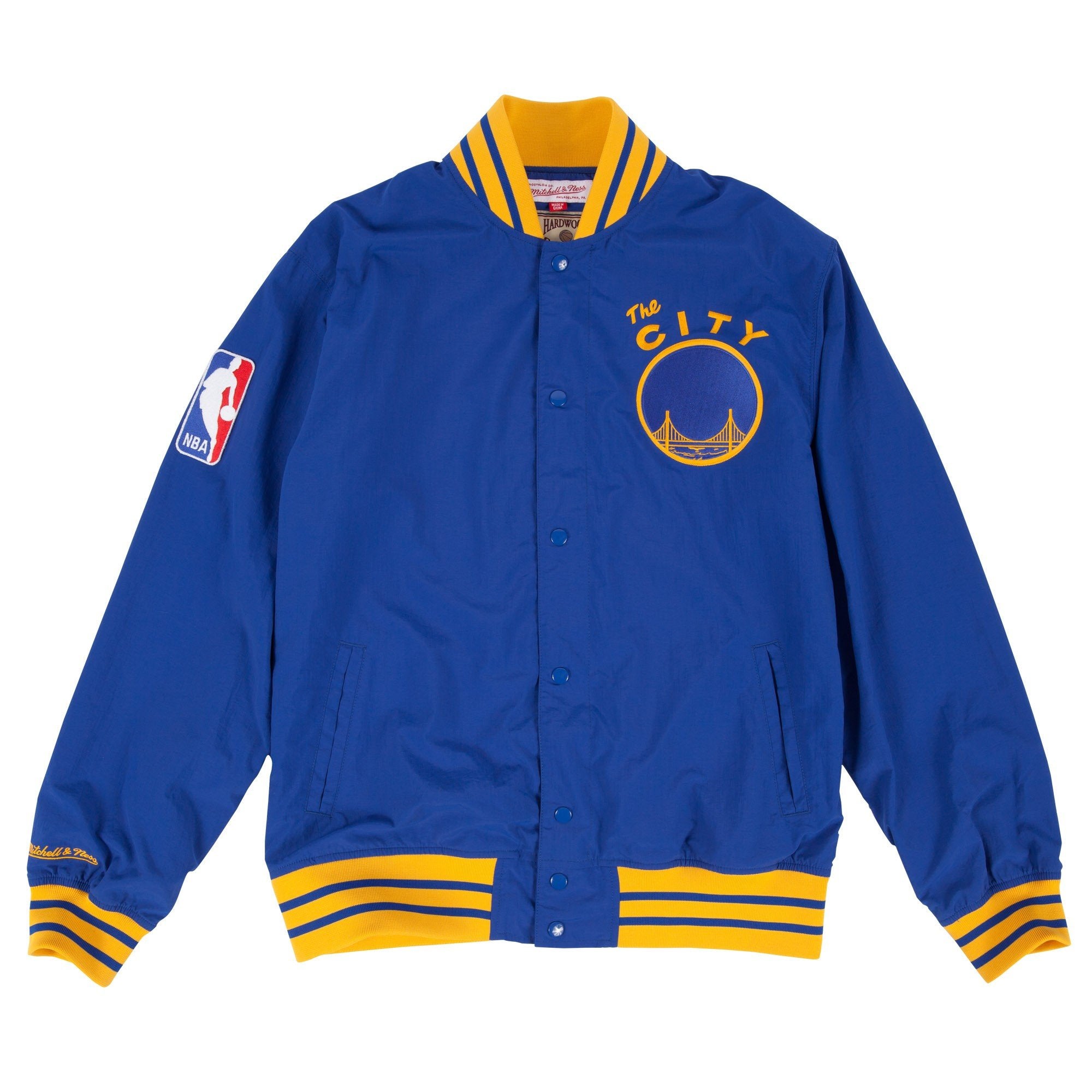 [6312A3105AGSWIH] Mens Mitchell & Ness NBA Golden State Warriors Nothing But Net Warm Up Jacket