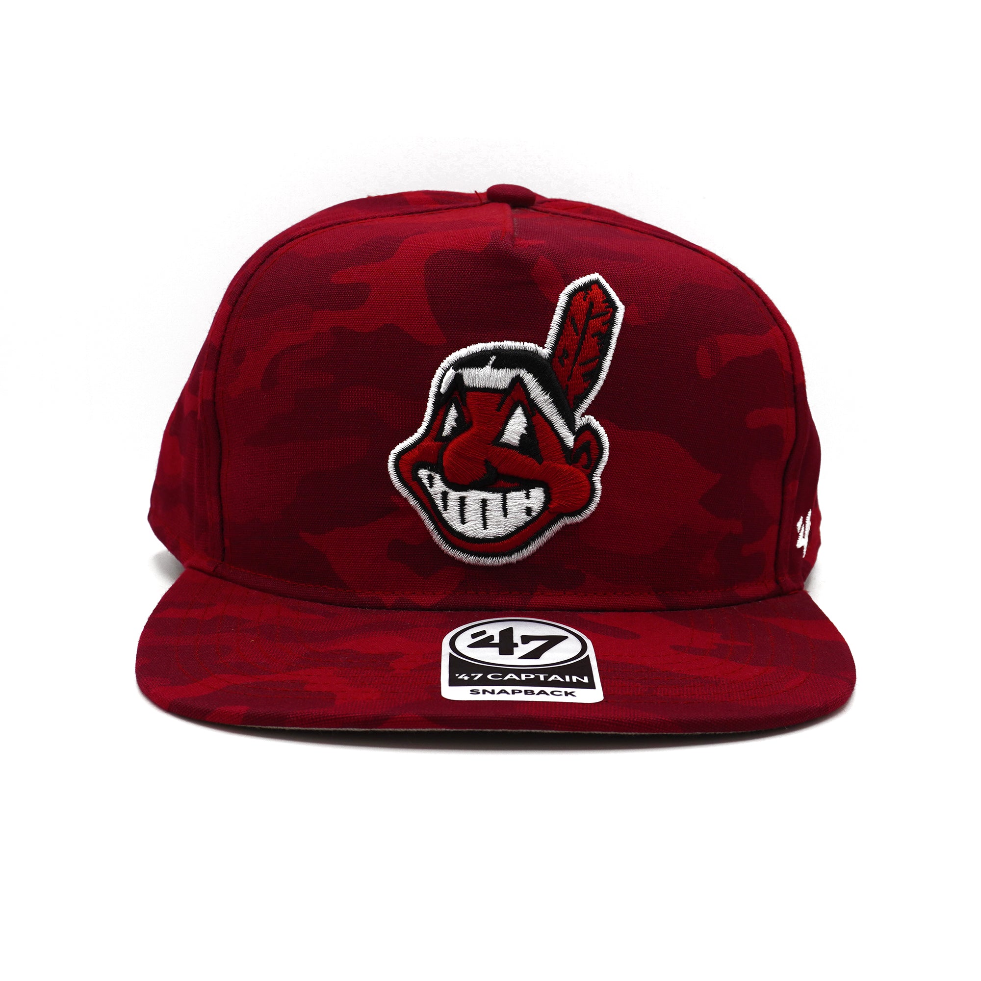 Mens 47 Brand Cleveland Indians Captain Snapback - Red Camo
