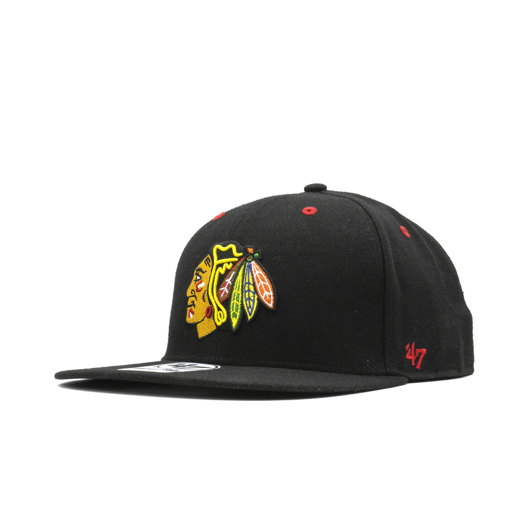 Mens 47 Brand Chicago Blackhawks Pro Fitted - Black