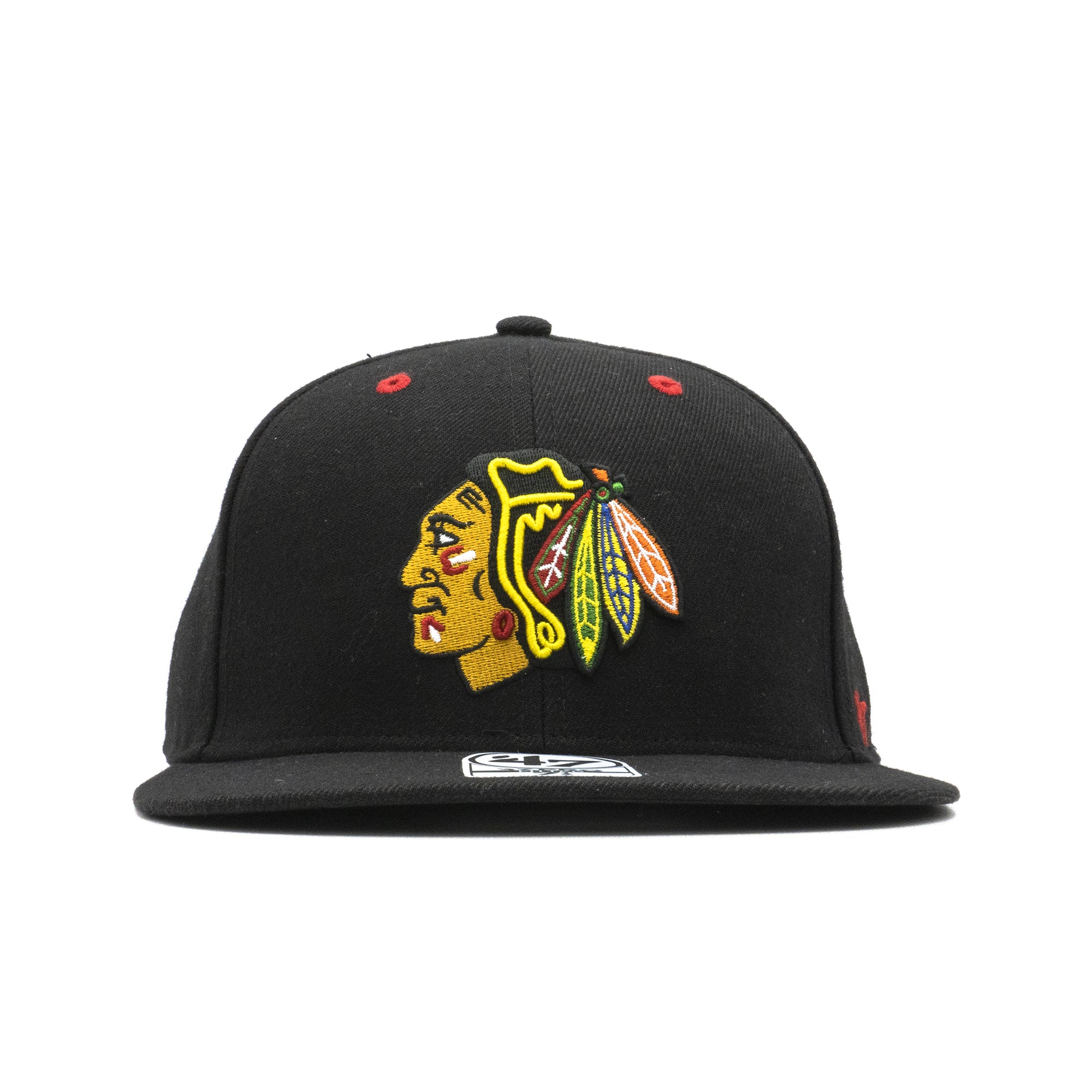 Mens 47 Brand Chicago Blackhawks Pro Fitted - Black