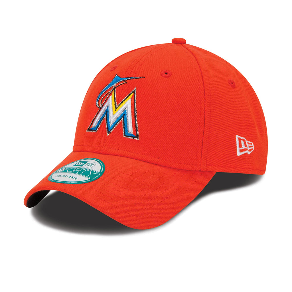 [10489617] Mens New Era MLB The League 9Forty Adjustable Cap - Miami Marlins