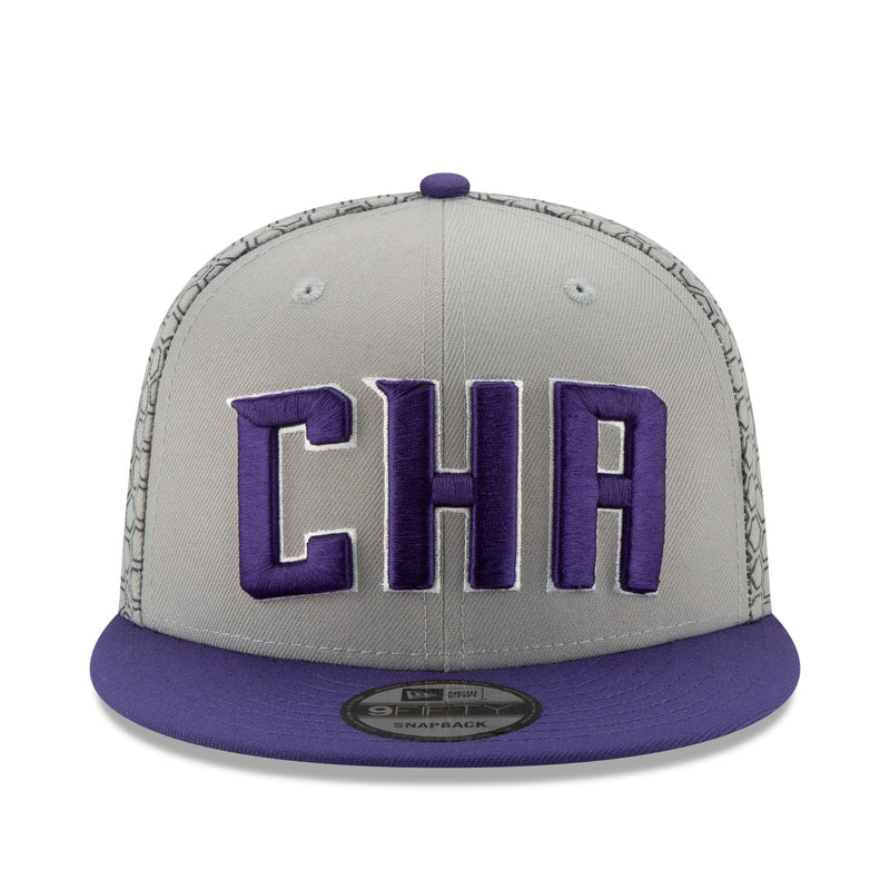 [12286159] Mens New Era Charlotte Hornets - Grey/Purple City Series 950 Snapback