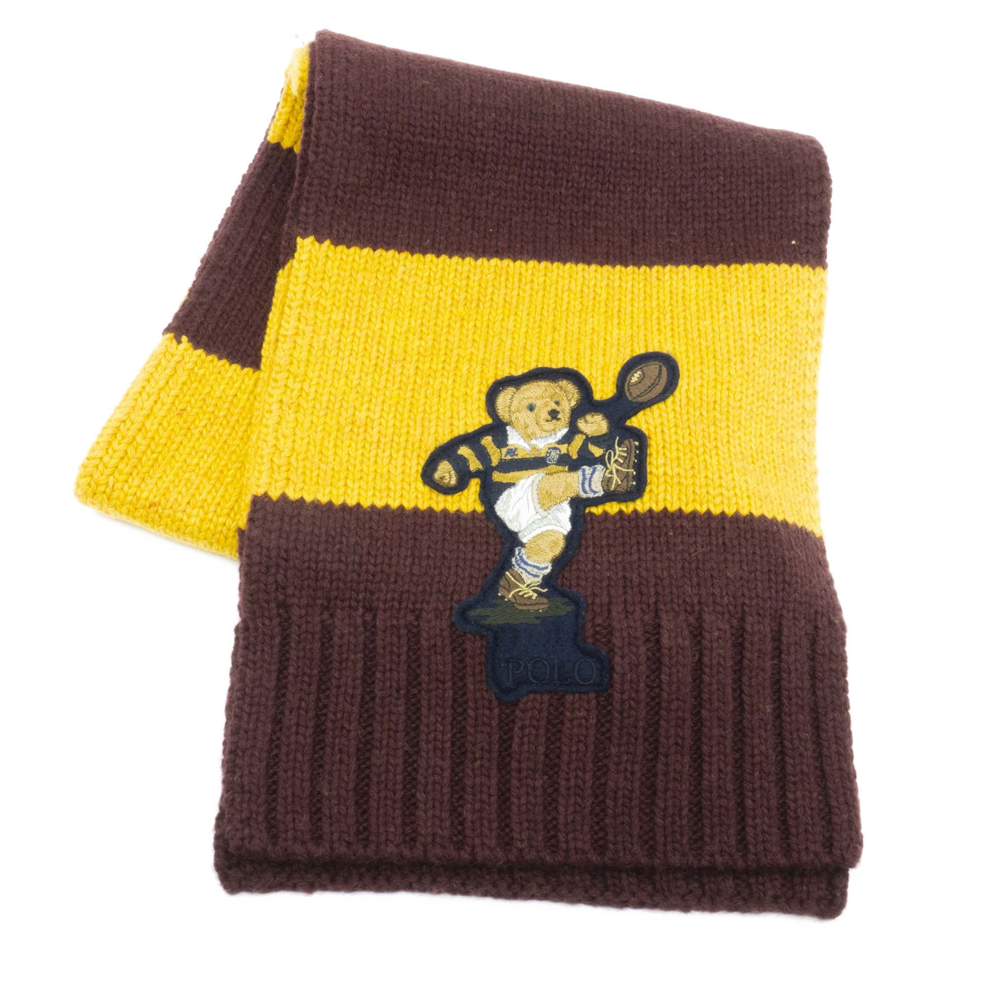 [PC0614-600] Mens Polo Ralph Lauren Colorblock Rugby Bear Scarf (Kicker)