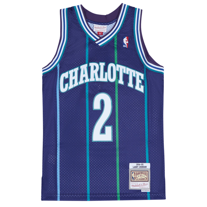 Mens Mitchell & Ness NBA Swingman Alt Jersey Charlotte Hornets 94 Larry Johnson