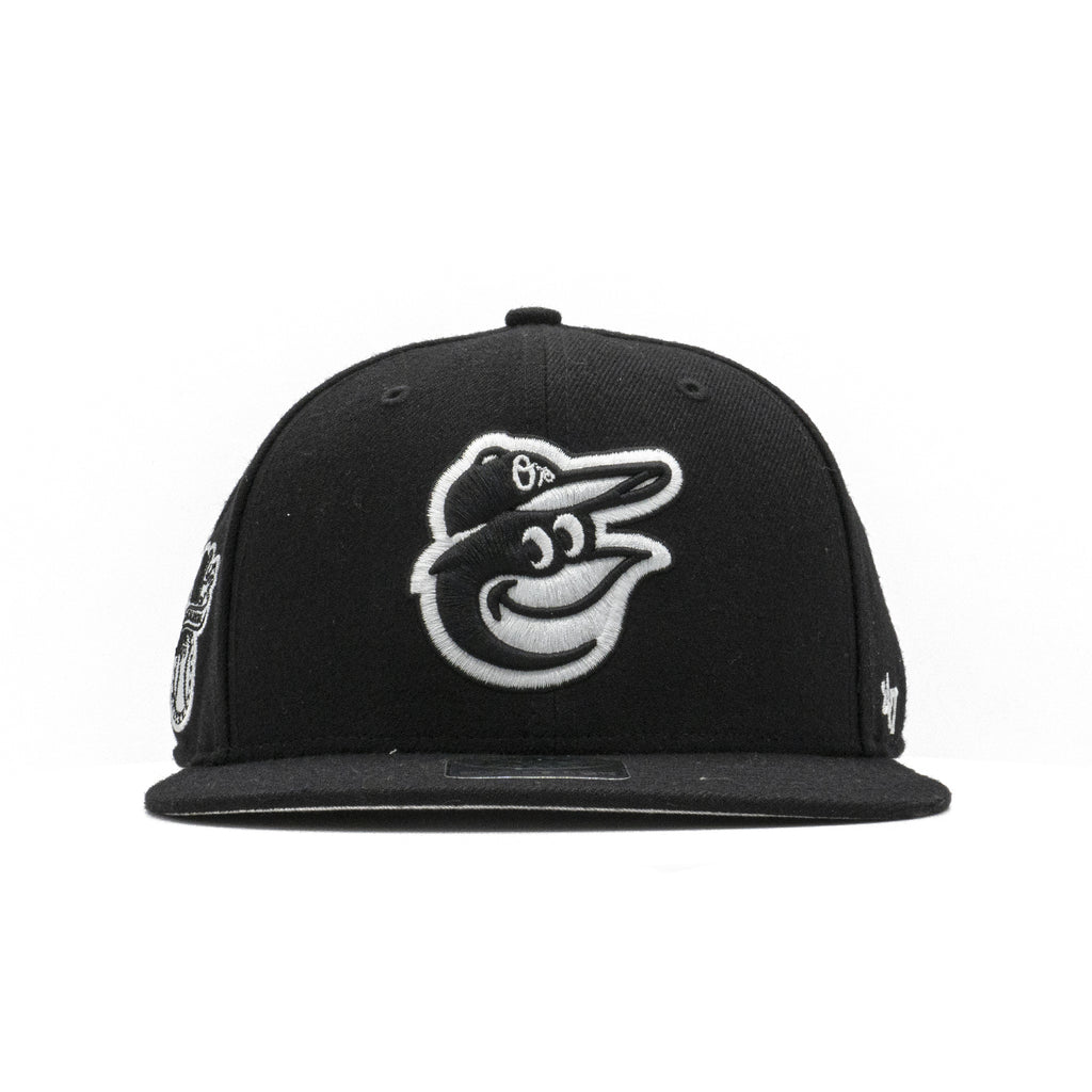 Mens 47 Brand Baltimore Orioles Sure Shot Snapback - Black/White