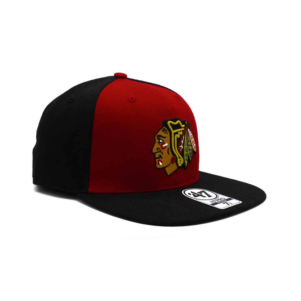Mens 47 Brand Chicago Blackhawks Pro Fitted - Black/Red