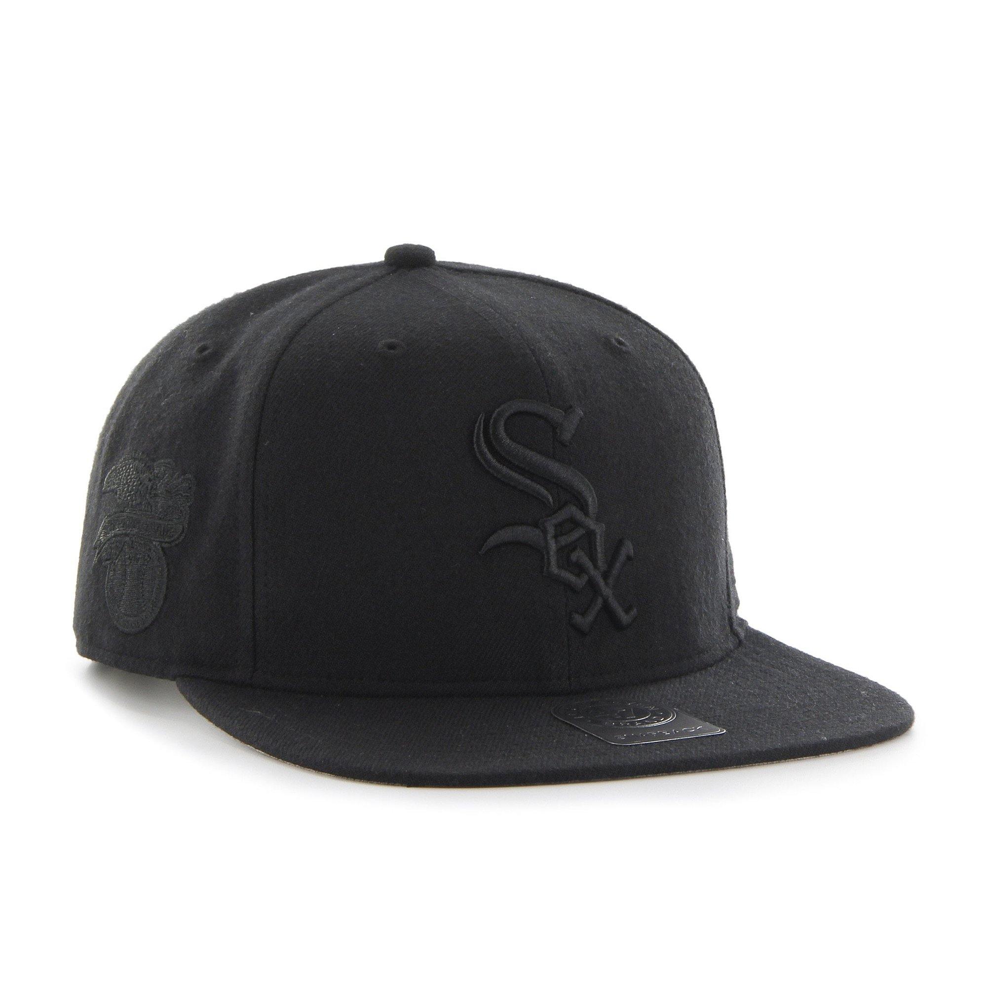 Mens 47 Brand Chicago White Sox Sure Shot Captain Snapback - Black - sneakAR
