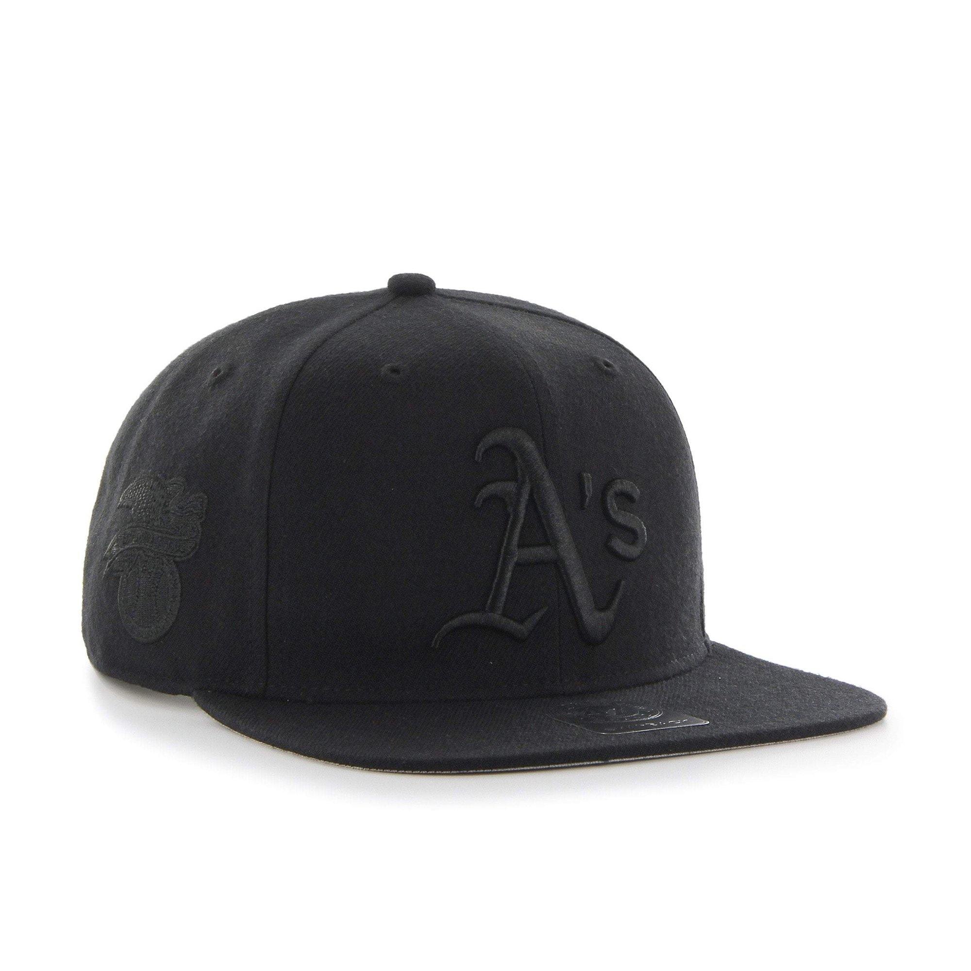 Mens 47 Brand Oakland Athletics Sure Shot Captain Snapback - Black - sneakAR