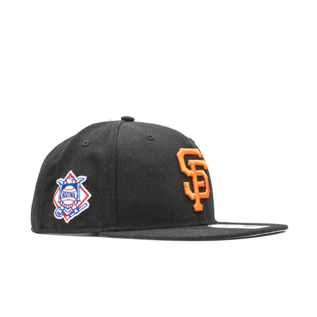 Mens 47 Brand SF Giants Sure Shot Snapback - Black