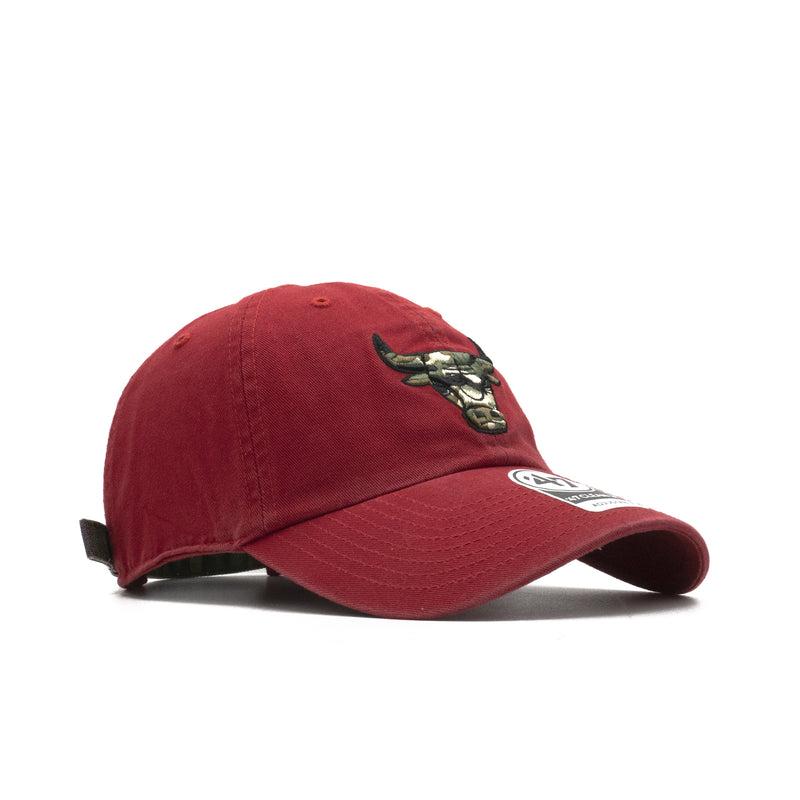 Mens 47 Brand Chicago Bulls Clean Up Strapback - Red/Camo