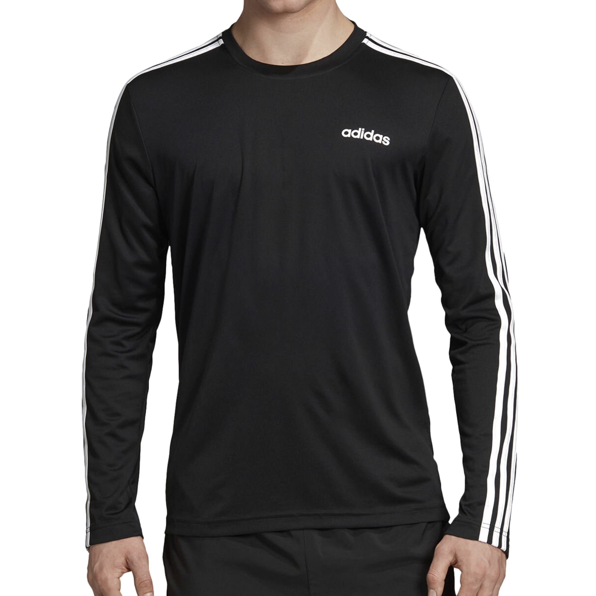 [EI5647] Mens Adidas Designed 2 Move Climalite 3-Stripes Long Sleeve Tee