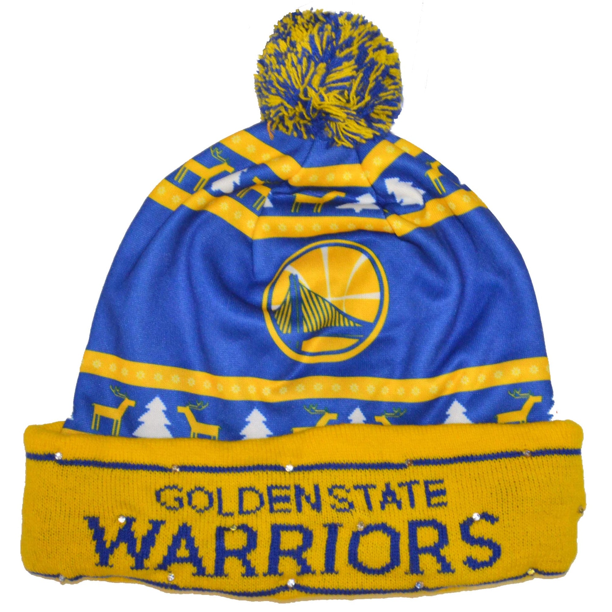 [STA0518-00001] Mens FOCO Golden State Warriors Light Up Cuff Beanie Pom