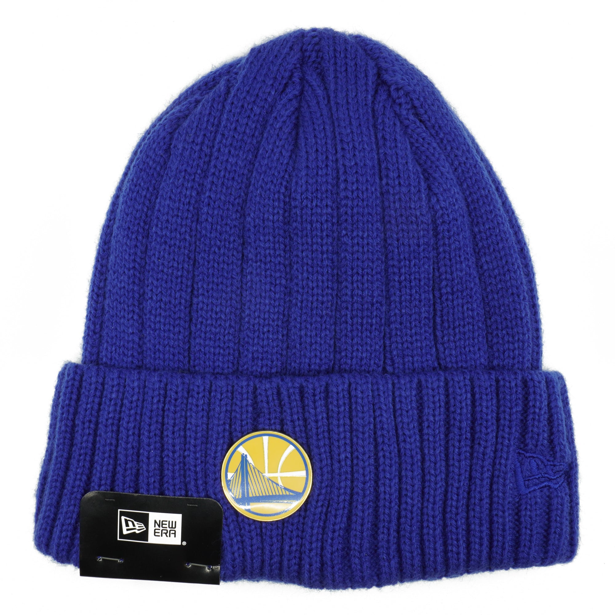 [11827181] Mens New Era NBA Golden State Warriors Metal Cuffed Beanie