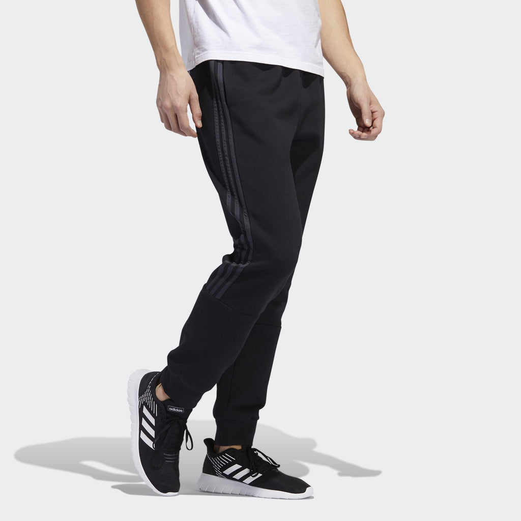 [FL4844] Mens Adidas 3 Stripe Fleece Pant Jogger