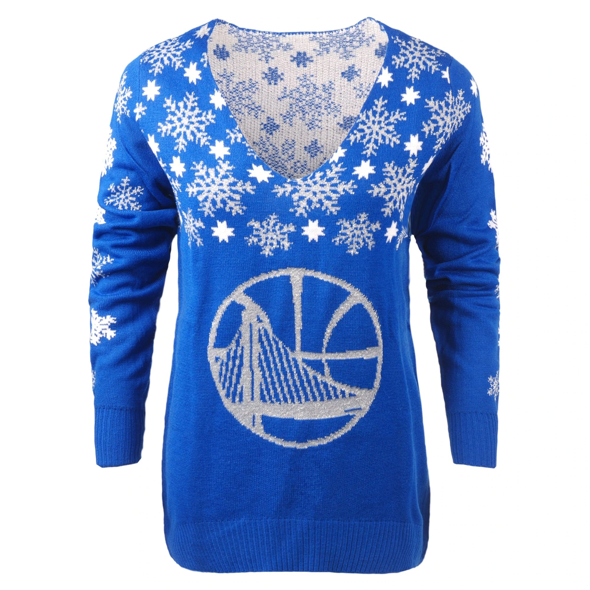 [STA0618-00001] Womens Nike NBA Golden State Warriors Snowflake V-Neck Sweater