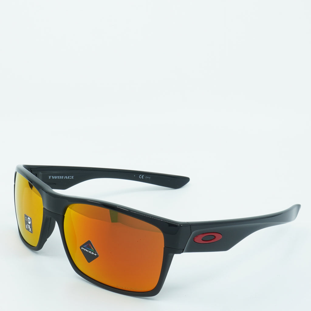 [OO9189-47] Mens Oakley Two Face Sunglasses - Polished Black/PRIZM Ruby