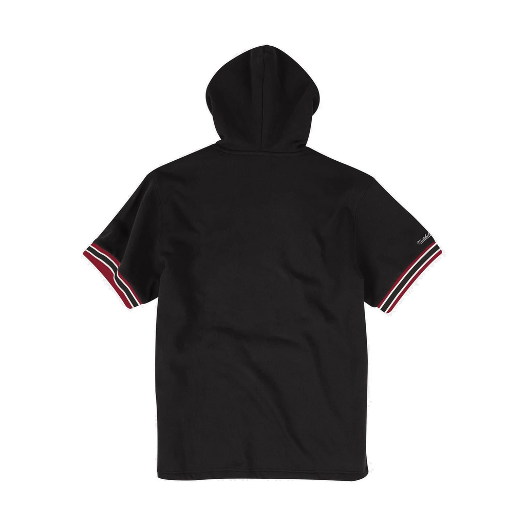Mens Mitchell & Ness NBA French Terry Short Sleeve Hoodie Chicago Bulls