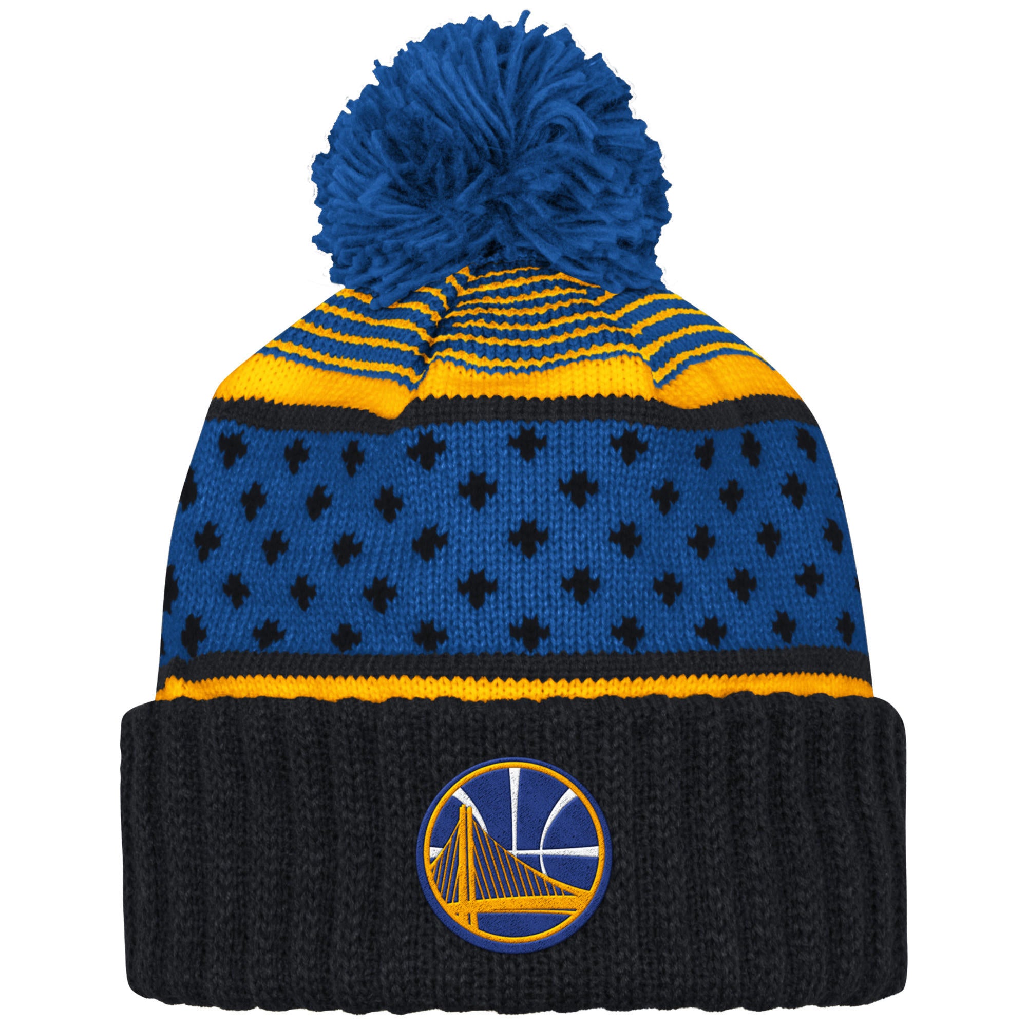 [KW02Z-MTC-A-5WARRI] Mens Mitchell & Ness NBA Golden State Warriors The Highlands Cuffed Pom Beanie