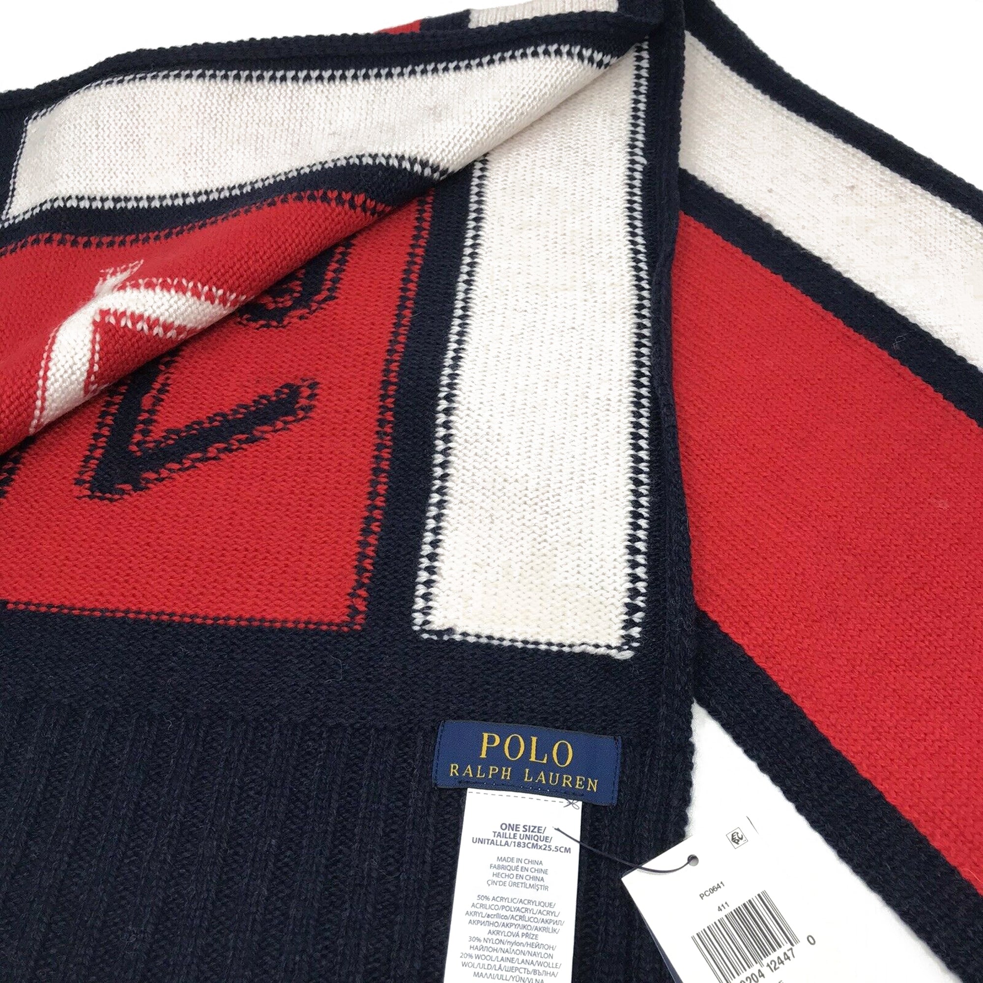 [PC0641-411] Mens Polo Ralph Lauren Colorblock Ski Scarf