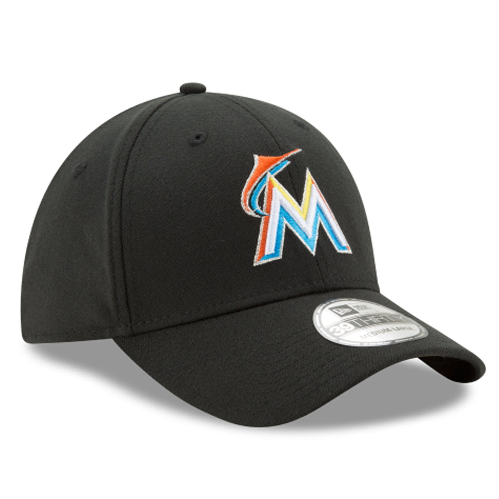 [10975814] Mens New Era MLB 39Thirty Flex Fit Cap - Miami Marlins