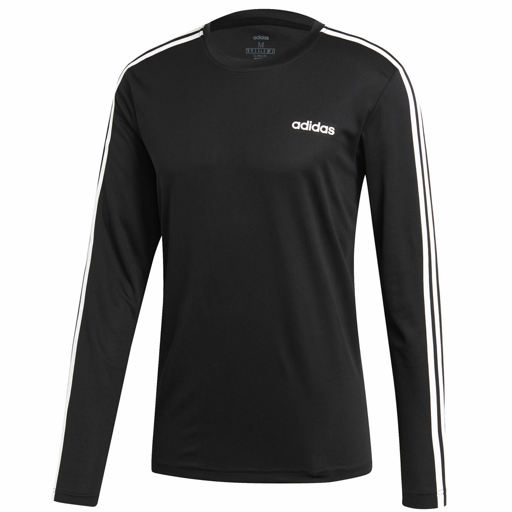 [EI5647] Mens Adidas Designed 2 Move Climalite 3-Stripes Long Sleeve Tee
