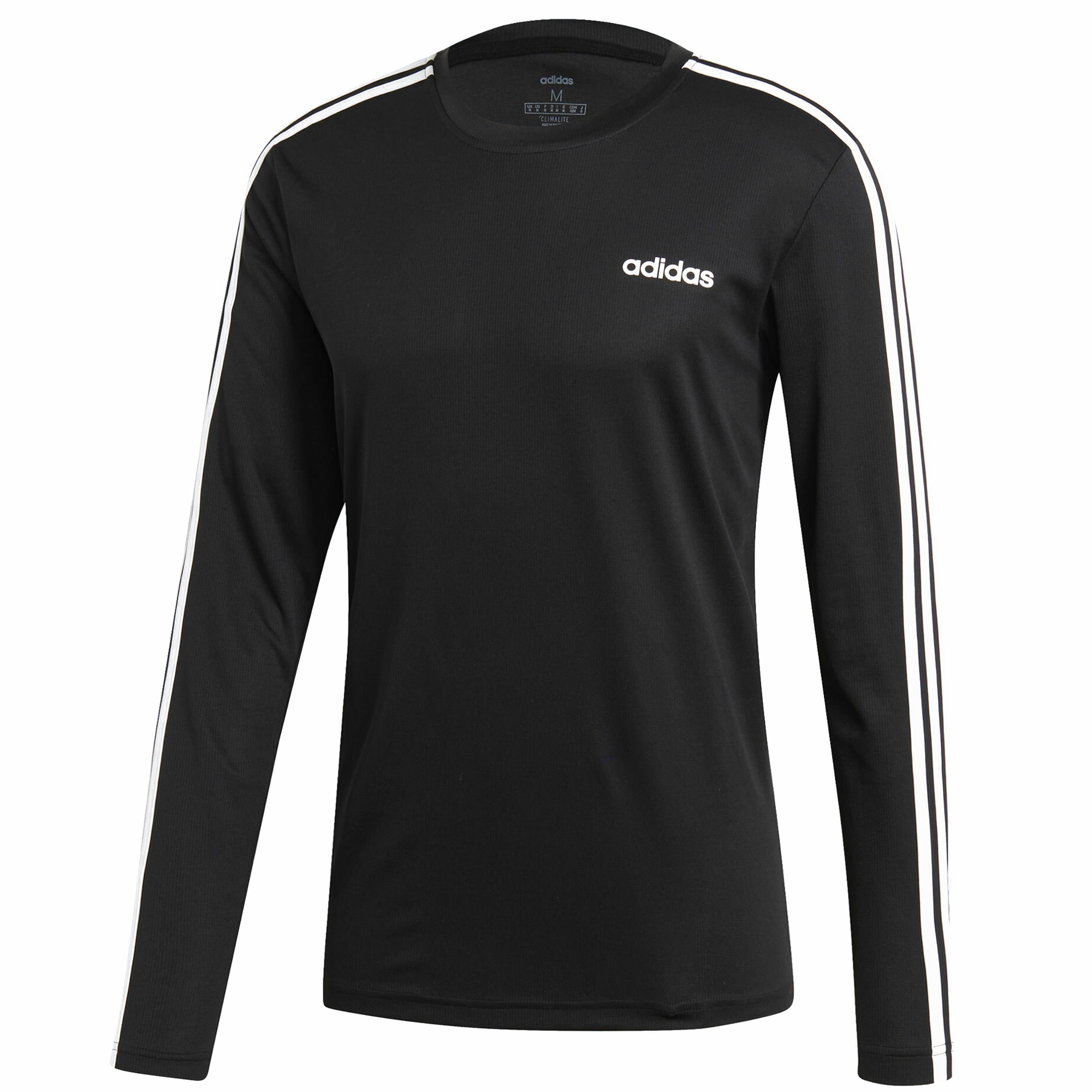 [EI5647] Mens Adidas Designed 2 Move Climalite 3-Stripes Long Sleeve Tee