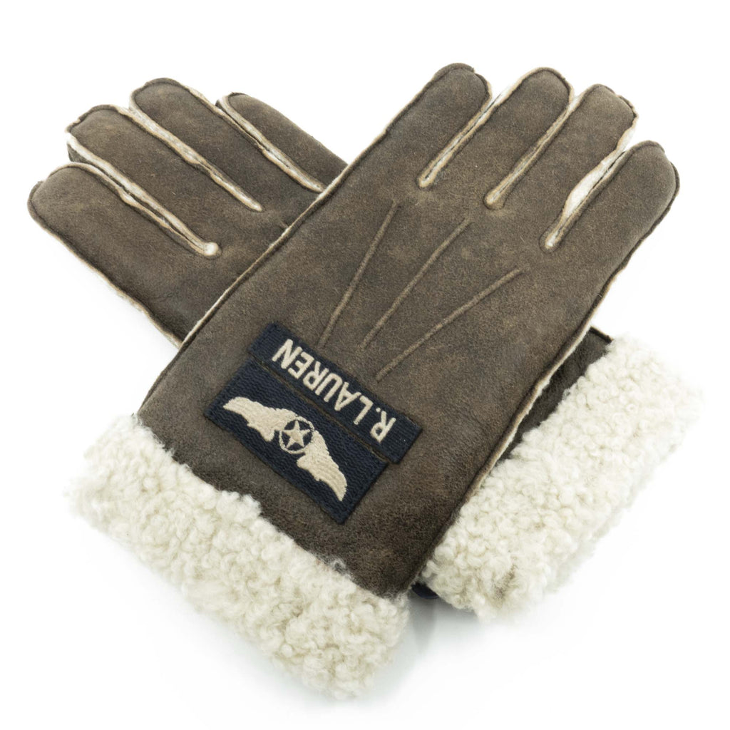 [PG0085-203] Mens Polo Ralph Lauren Military Shearling Gloves