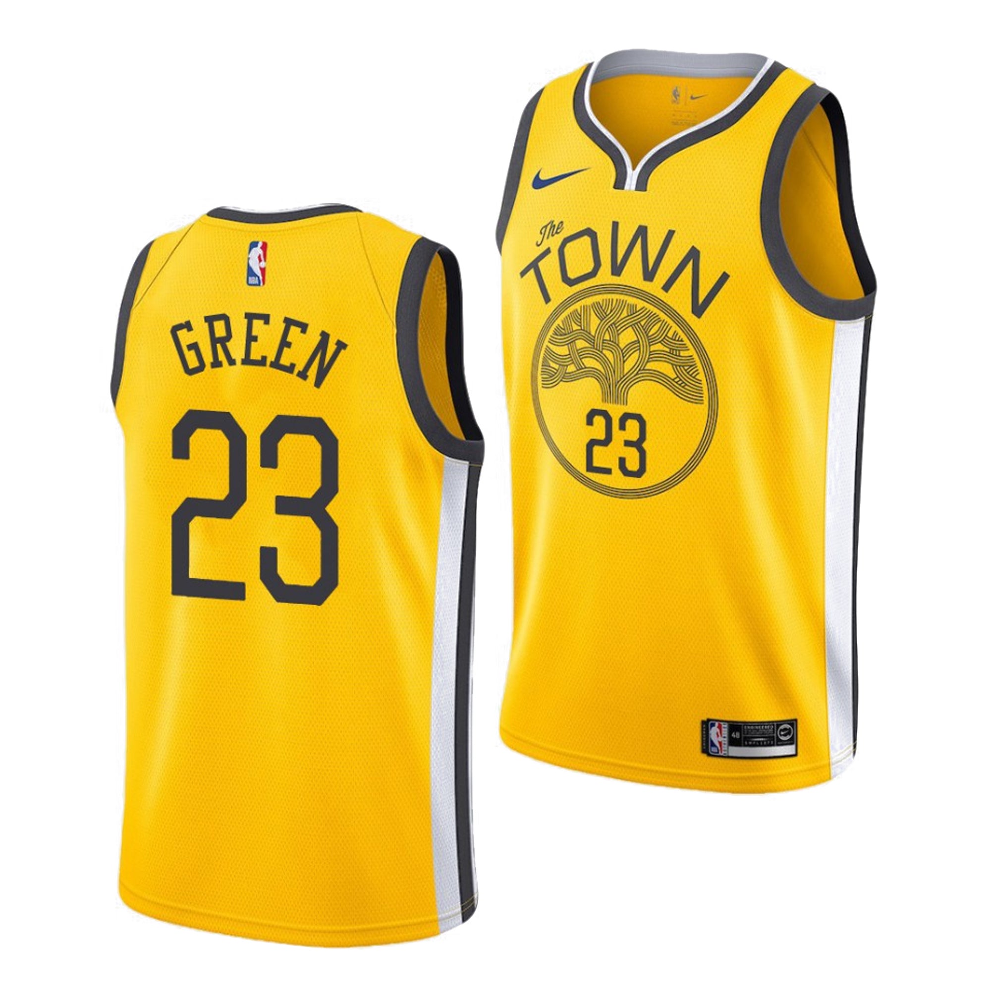 [9Z2B7B1CP-Green] Youth Nike NBA GS Warriors 23 Draymond Green Swingman Earned Edition Jersey