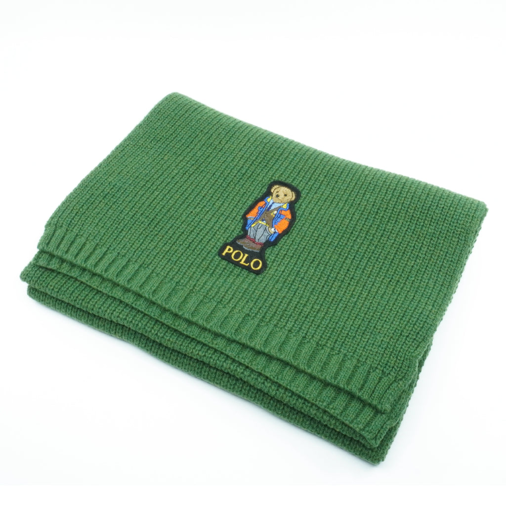 [PC0616-344] Mens Polo Ralph Lauren Outdoor Bear Wool Blend Scarf