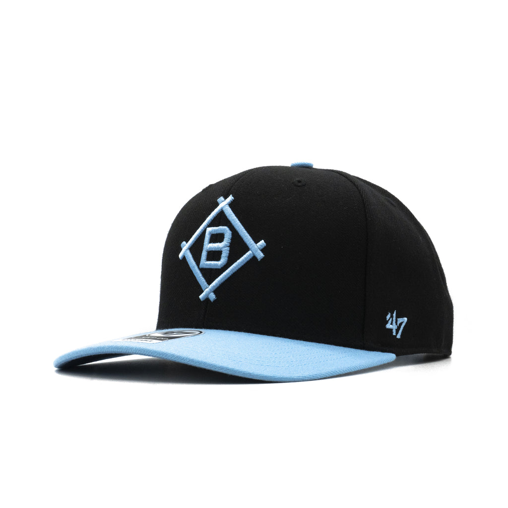 Mens 47 Brand Brooklyn Dodgers MVP DP Snapback - Black/Light Blue