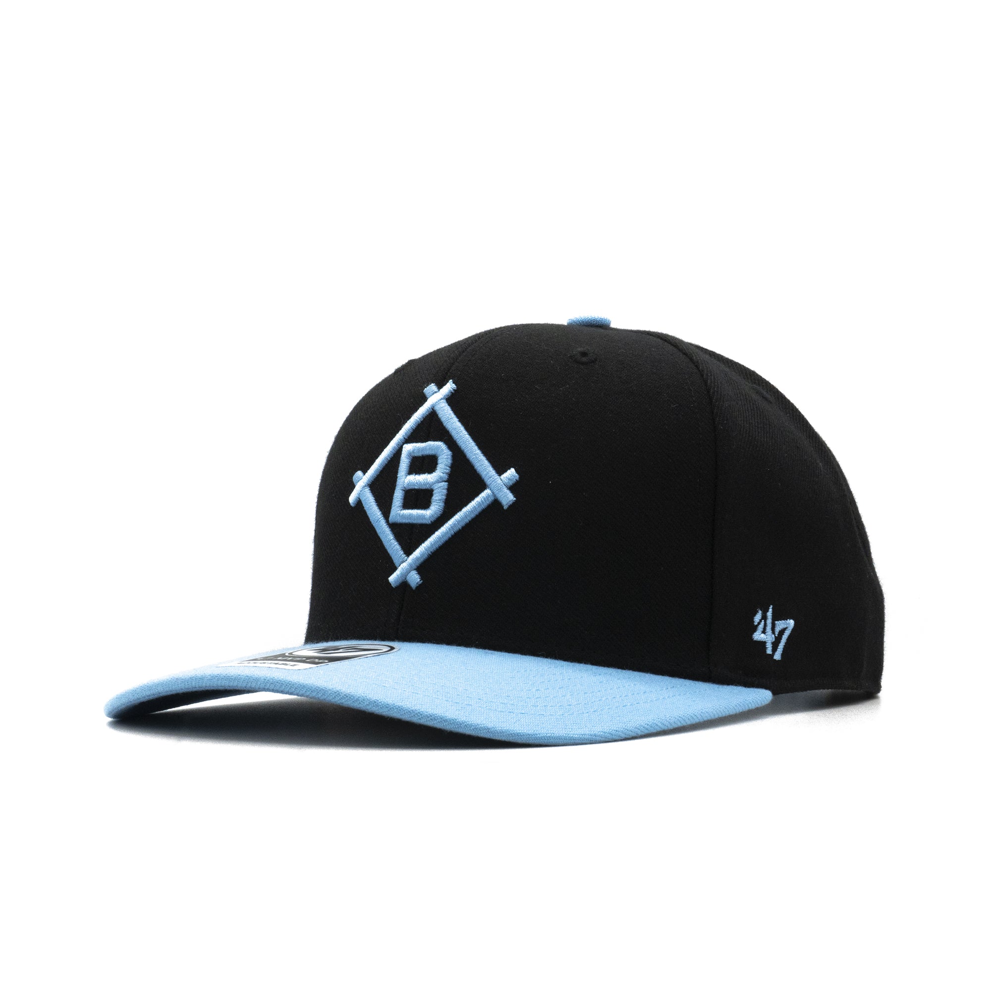 Mens 47 Brand Brooklyn Dodgers MVP DP Snapback - Black/Light Blue