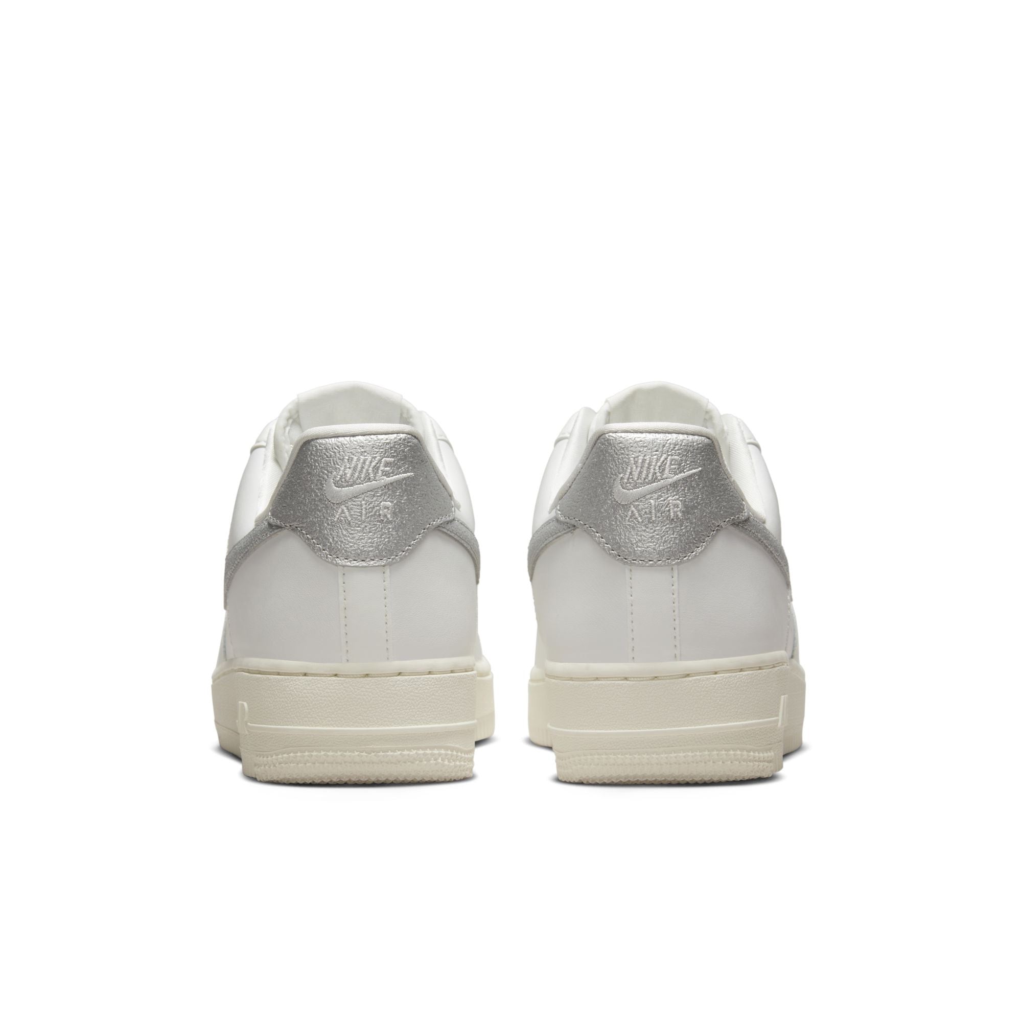 [DQ7569-100] Womens Nike AIR FORCE 1 '07 'SUMMIT WHITE SAIL WHITE METALLIC SILVER'