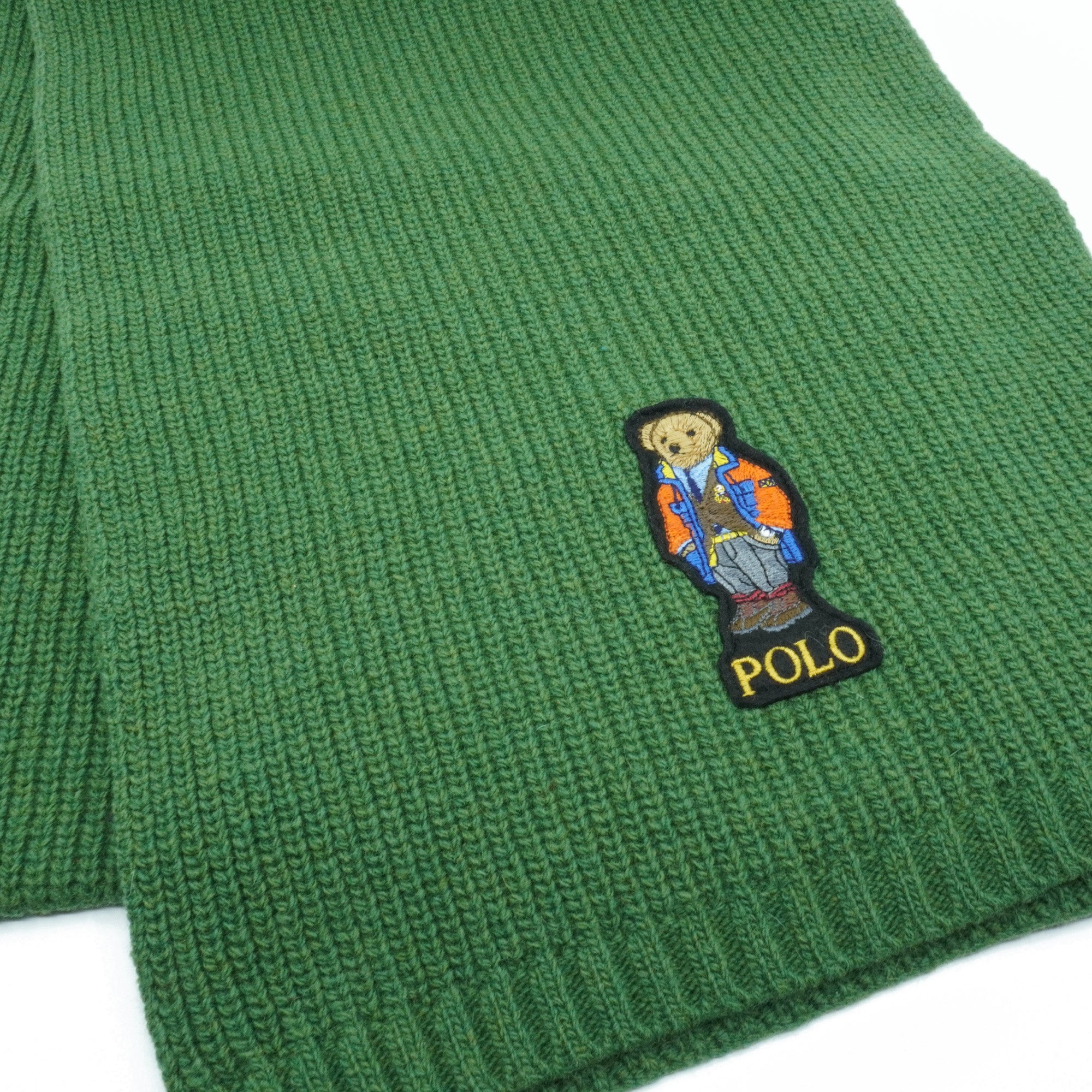 [PC0616-344] Mens Polo Ralph Lauren Outdoor Bear Wool Blend Scarf