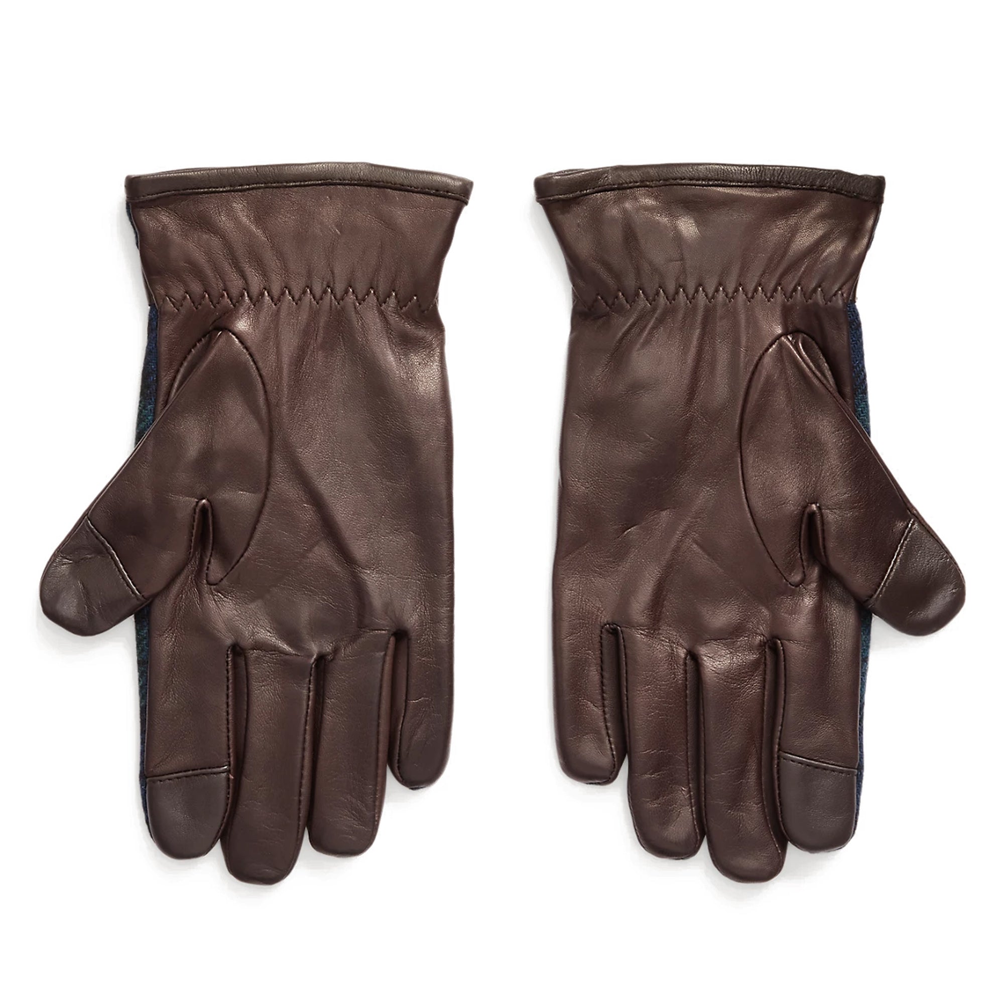[PG0108-361] Mens Polo Ralph Lauren HERITAGE Tartan & Leather Hybrid Touch Gloves