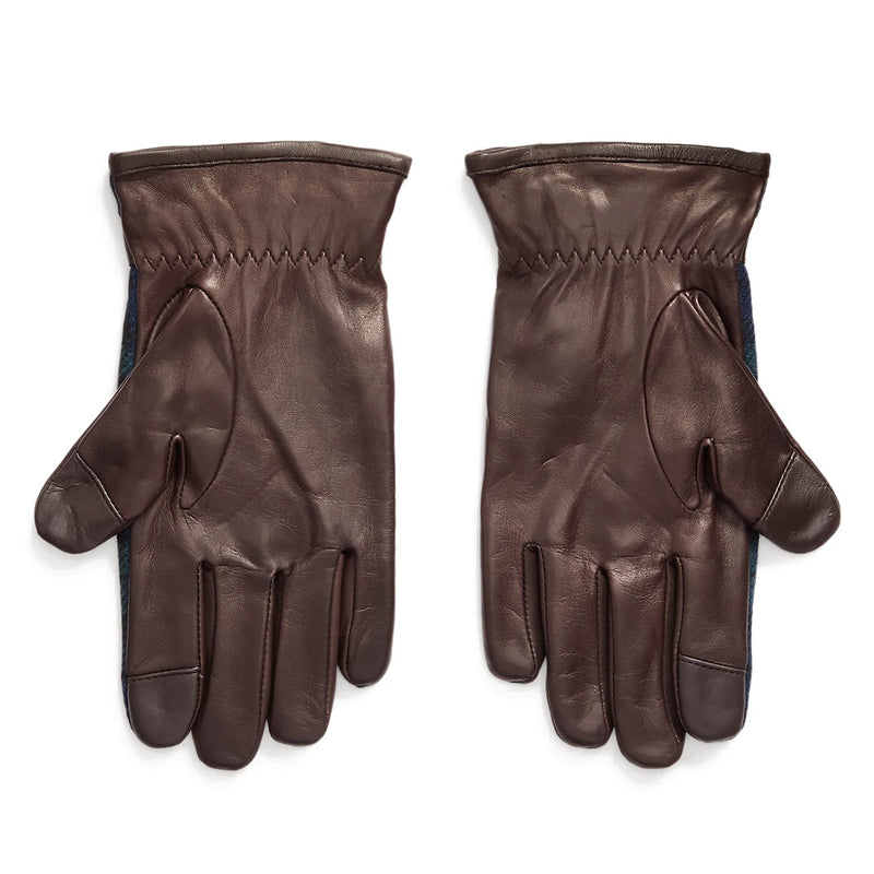 [PG0108-361] Mens Polo Ralph Lauren HERITAGE Tartan & Leather Hybrid Touch Gloves