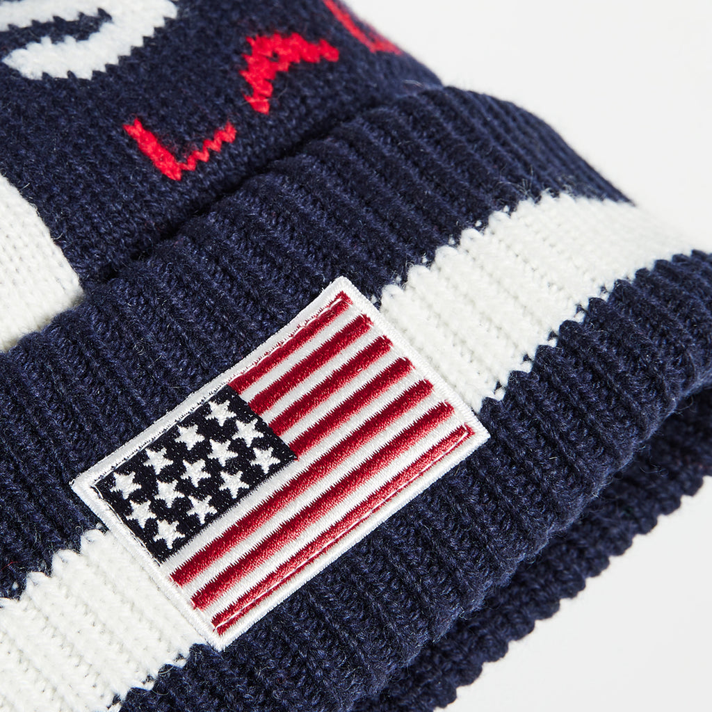 [PC0373-107] Mens Polo Ralph Lauren Polo Sport Colorblock Knit Hat