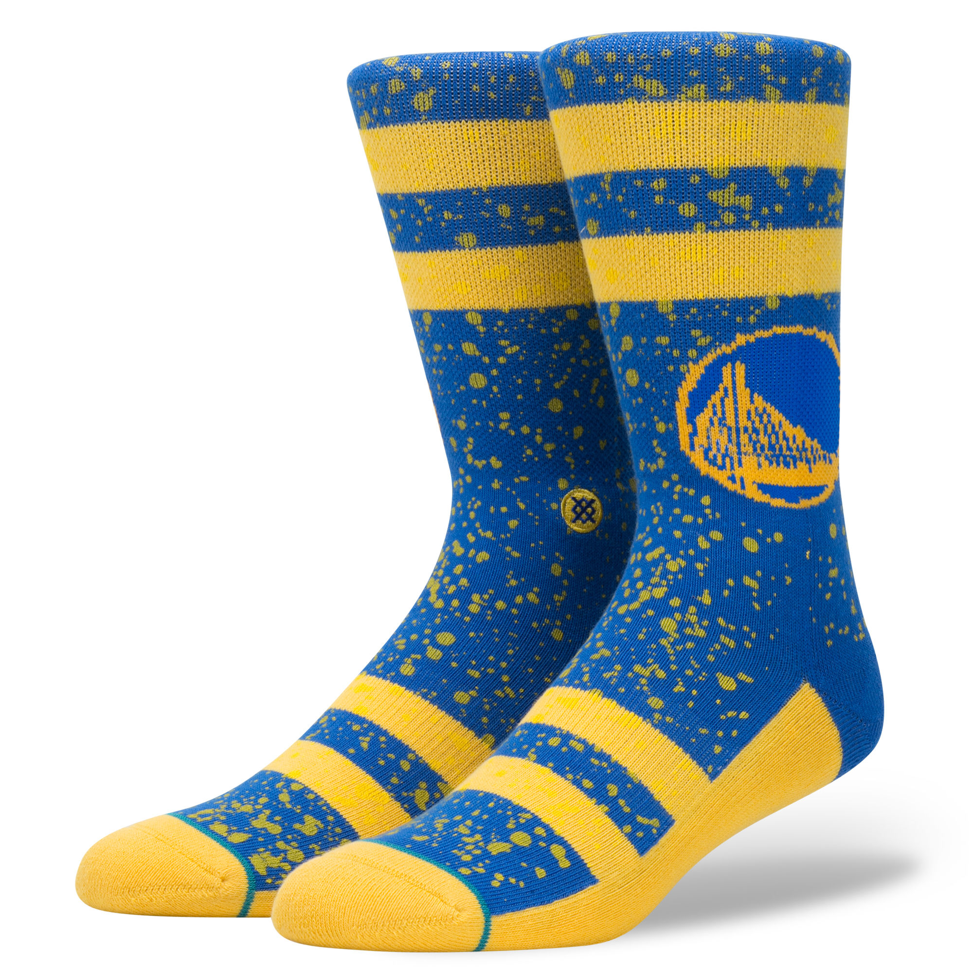 [M558B17OWA-BLU] Mens Stance NBA Golden State Warriors Overspray Socks
