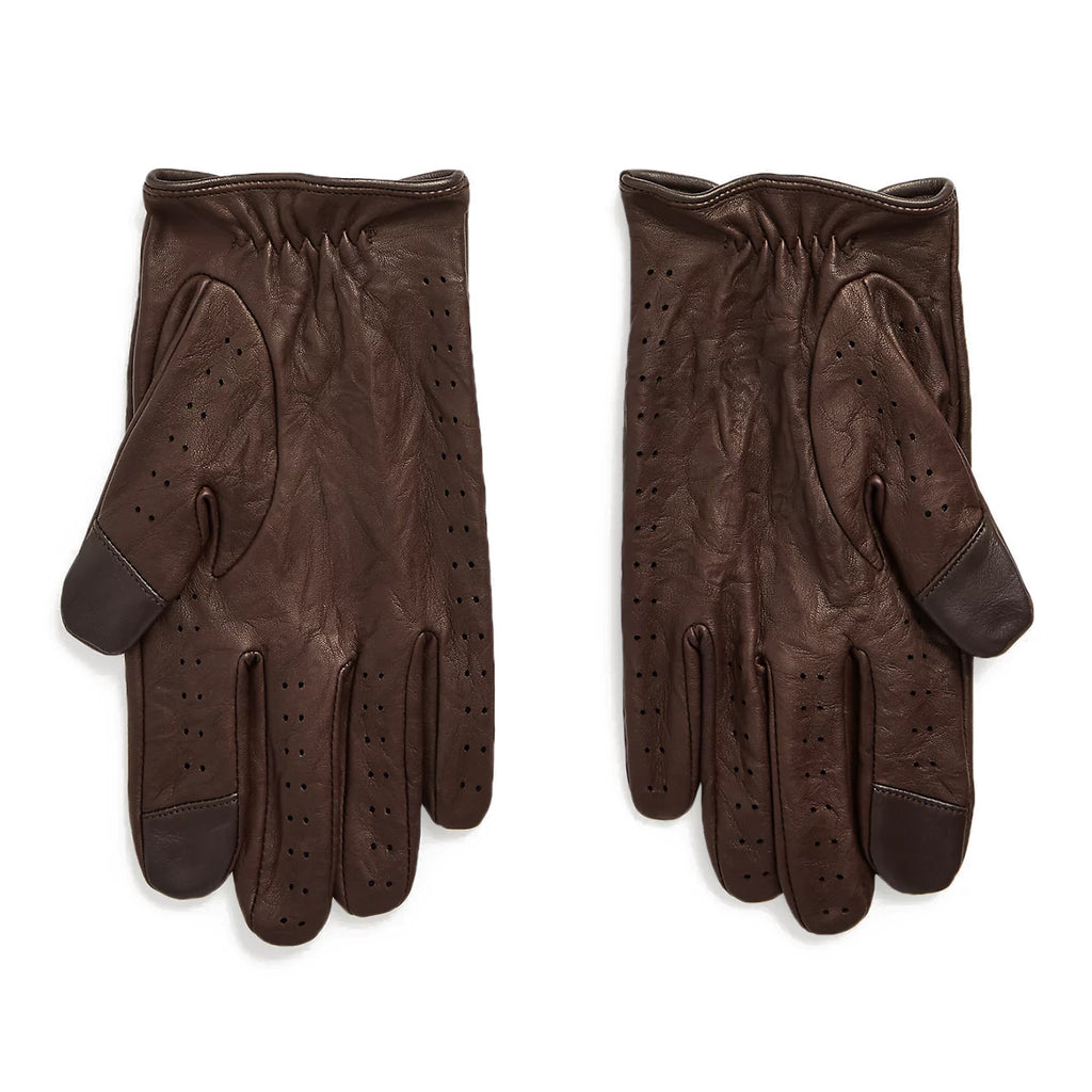 [PG0112-203] Mens Polo Ralph Lauren PERFORATED DRIVING TOUCH GLOVES